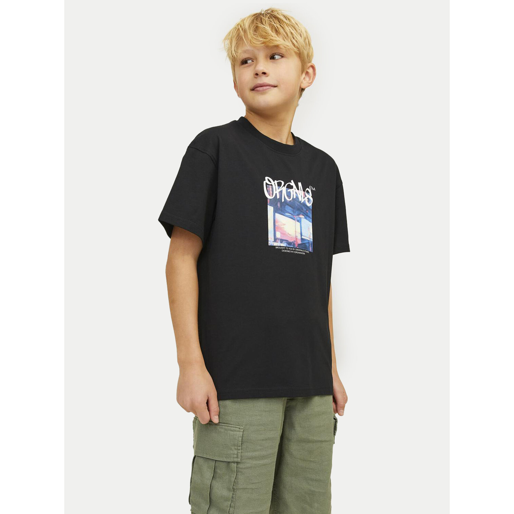 Jack&Jones Junior Jack&Jones Junior T-Shirt Bushwick Blur 12263146 Μαύρο Relaxed Fit
