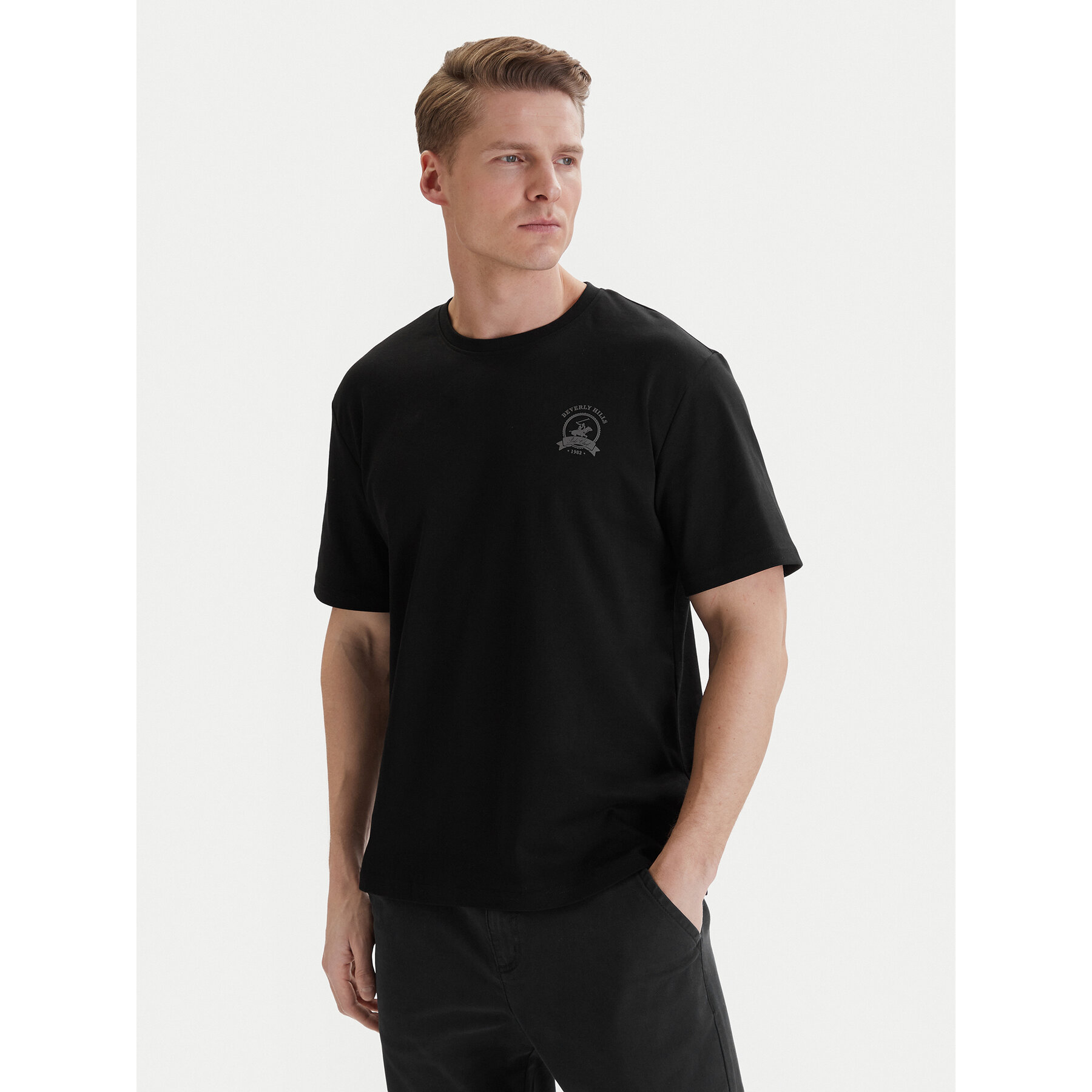 Beverly Hills Polo Club T-Shirt W126-BHMTS-1021-48X Schwarz Regular Fit