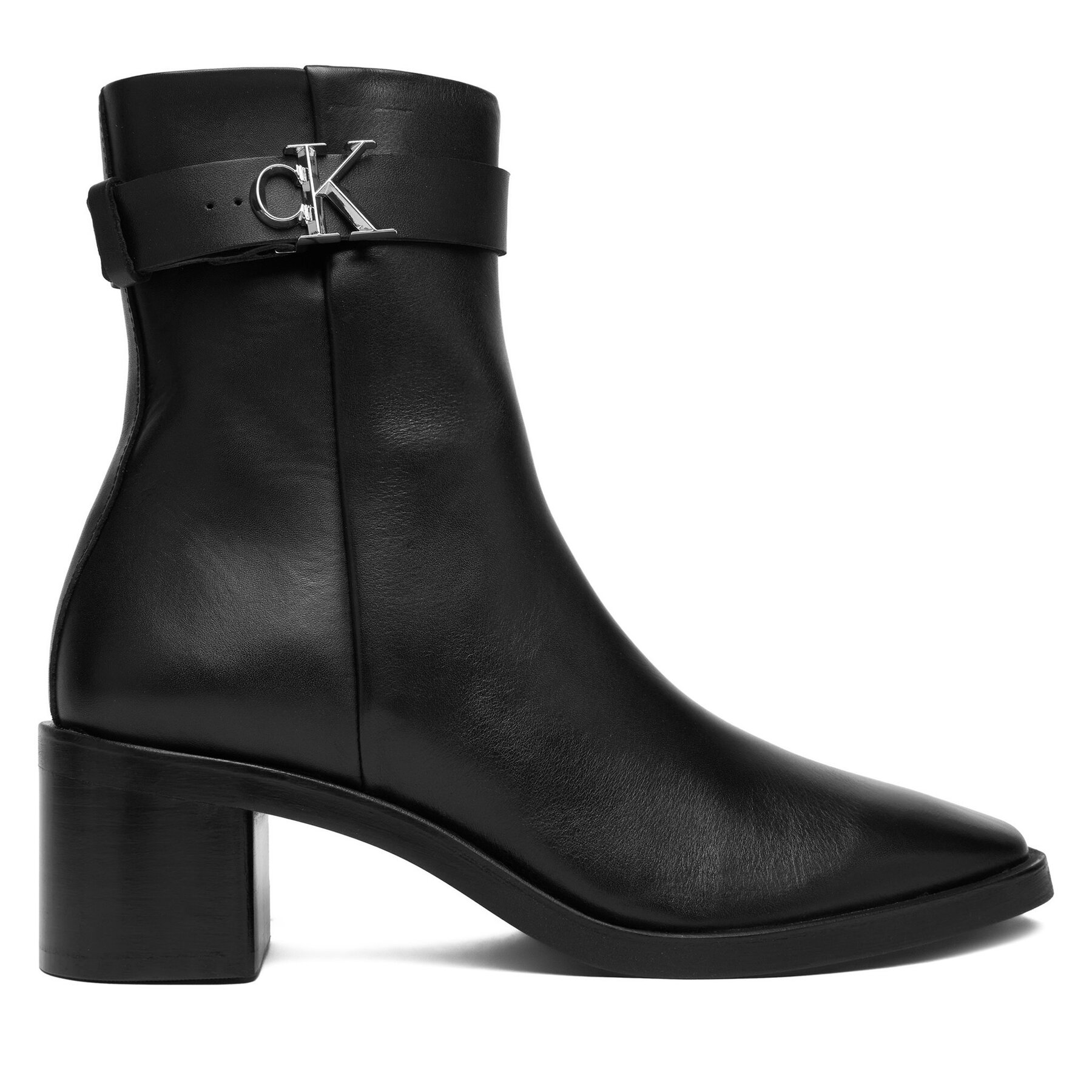 Škornji Calvin Klein Block Heel Boot W/ Metal Logo HW0HW02591 Črna