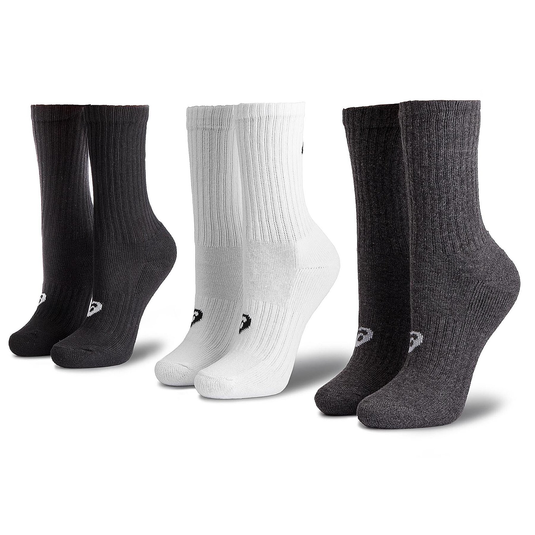 3 pares de calcetines altos unisex Asics 3PPK Crew Sock 155204 Blanco