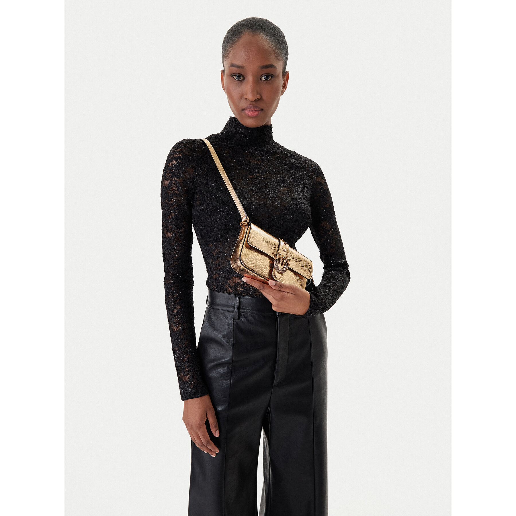 Дамска чанта PINKO Love One Slouchy Baby AI 25-26 PCPL 105353 A2WD Златист