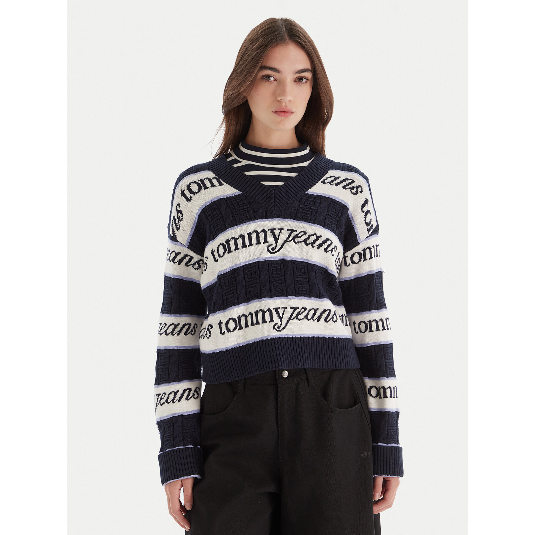 Tommy Jeans Pullover DW0DW21682 Dunkelblau Regular Fit