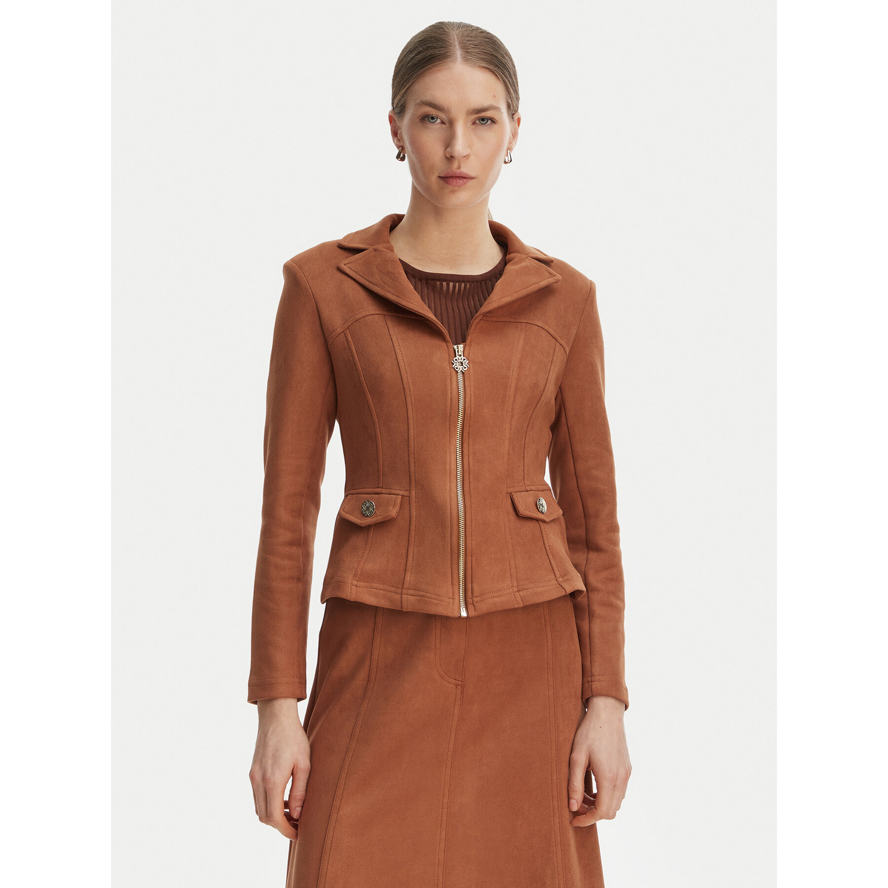 Rinascimento Jacke aus Kunstleder CFC0127914003 Braun Slim Fit