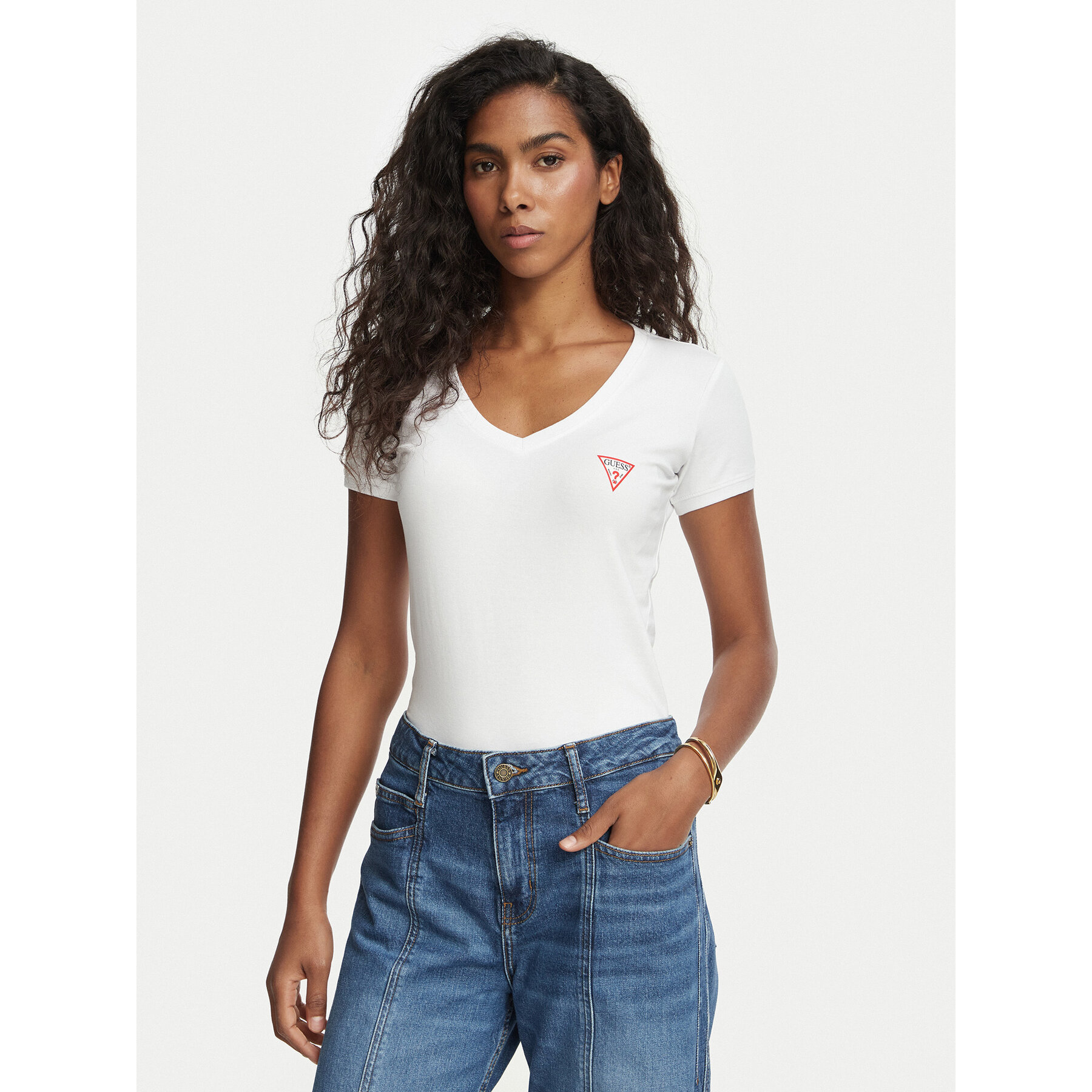 Guess Guess T-Shirt W2YI45 J1314 Λευκό Slim Fit