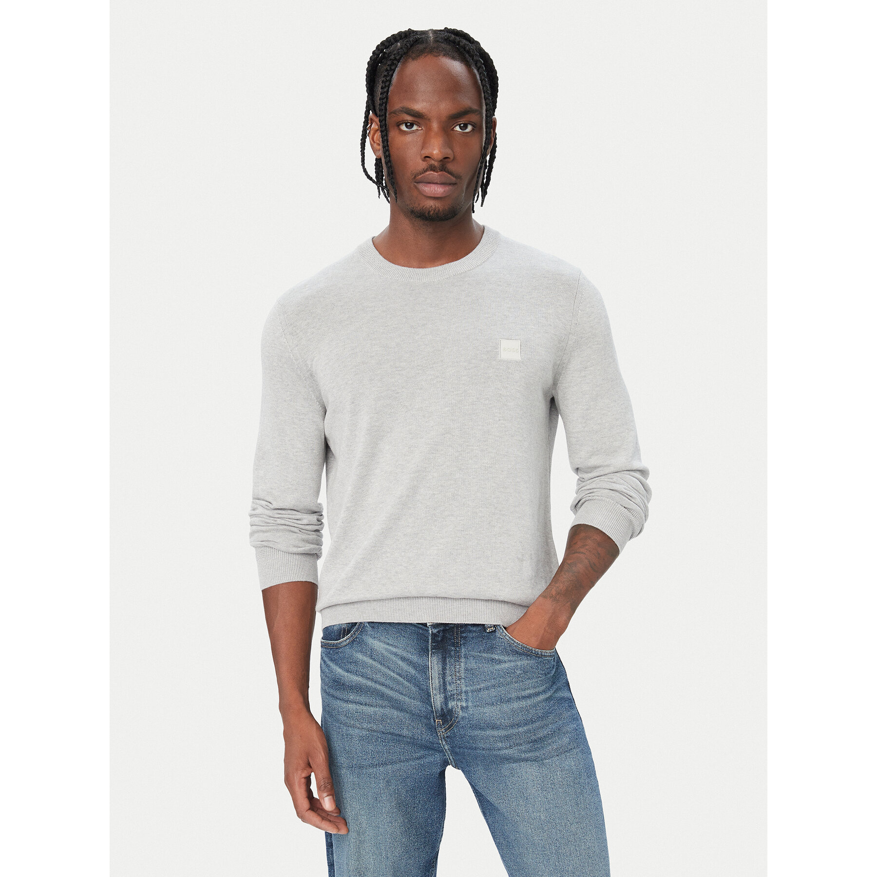 BOSS Pullover Kanovano 50527583 Grau Regular Fit