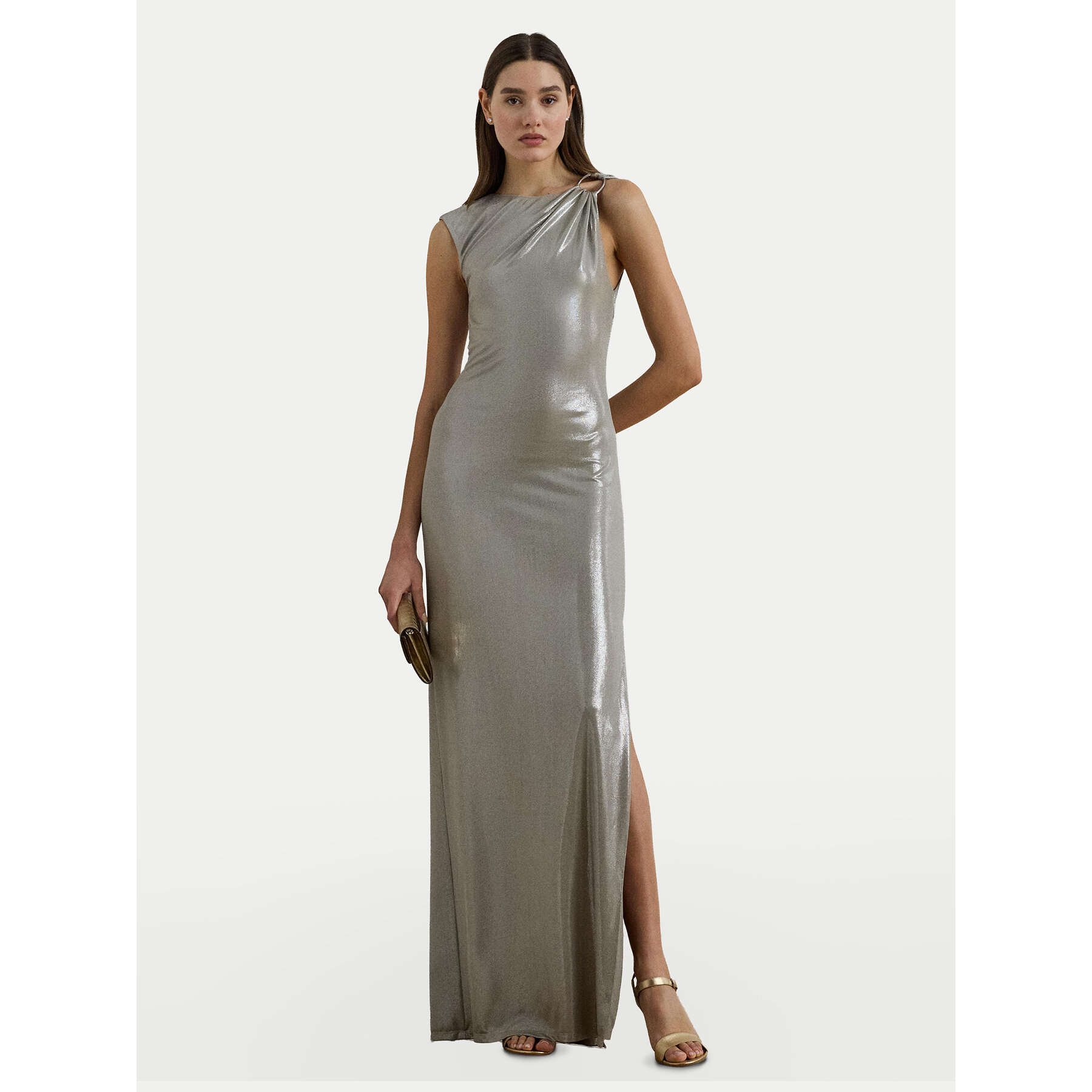 LAUREN RALPH LAUREN Abendkleid 253970801001 Silberfarben Slim Fit