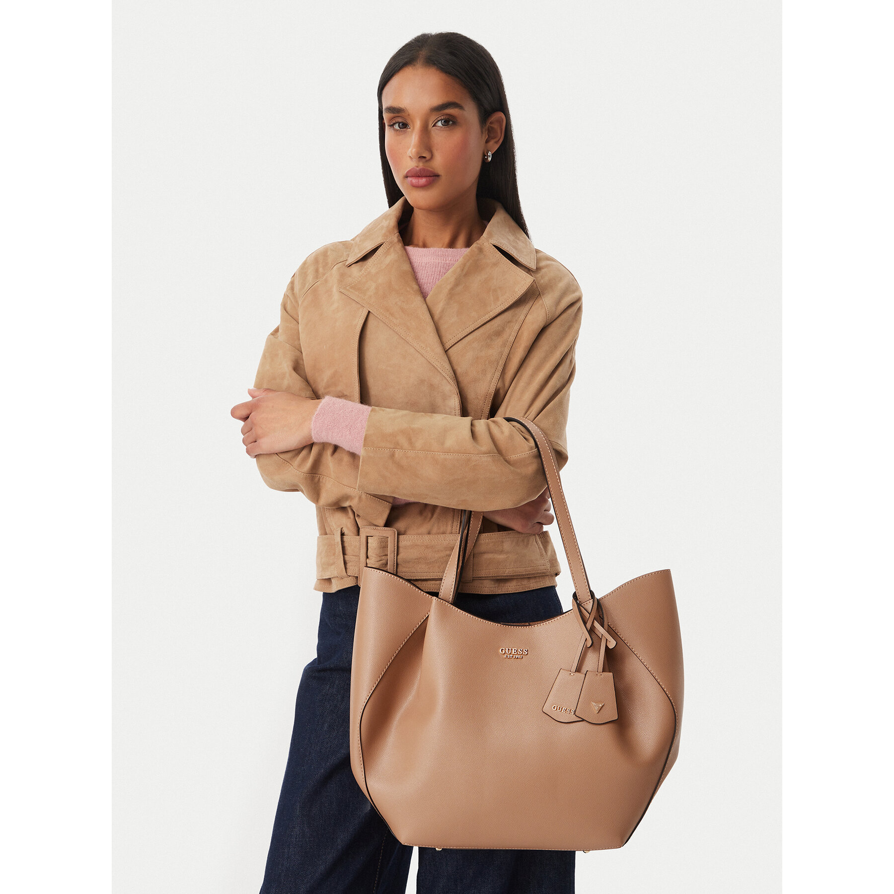 Geantă Guess Amorette HWBG78 98240 Bej închis