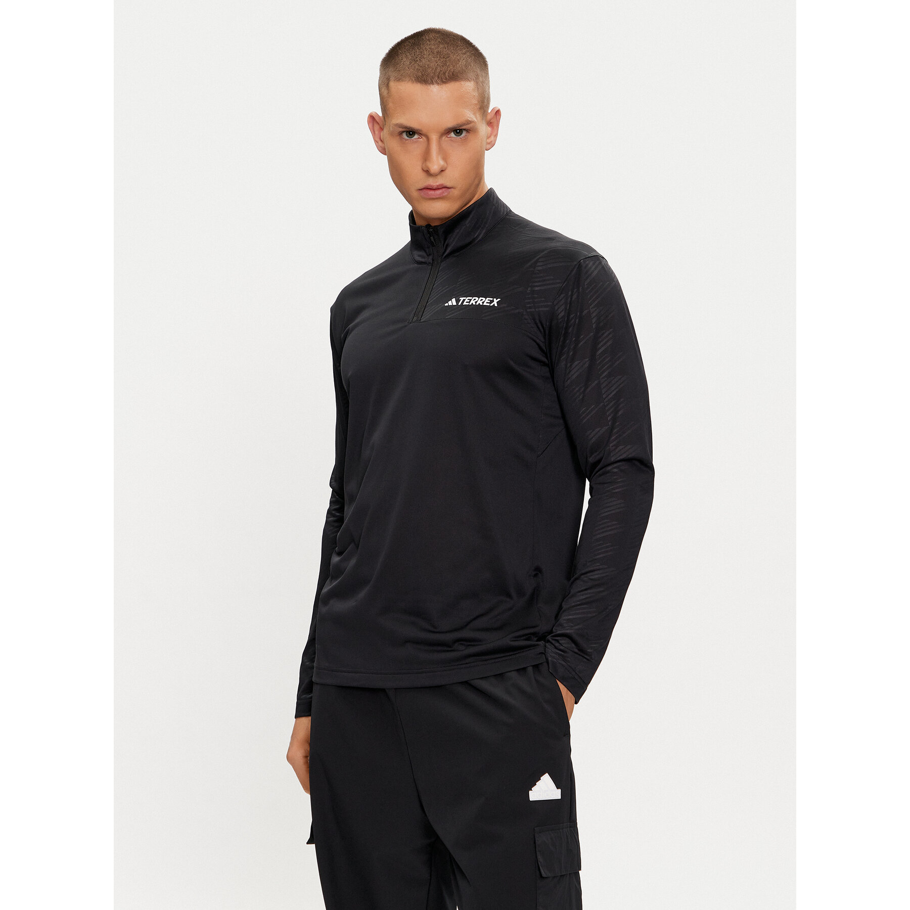 adidas Longsleeve Terrex Multi Half-Zip Long-Sleeve Top HT9501 Schwarz Slim Fit