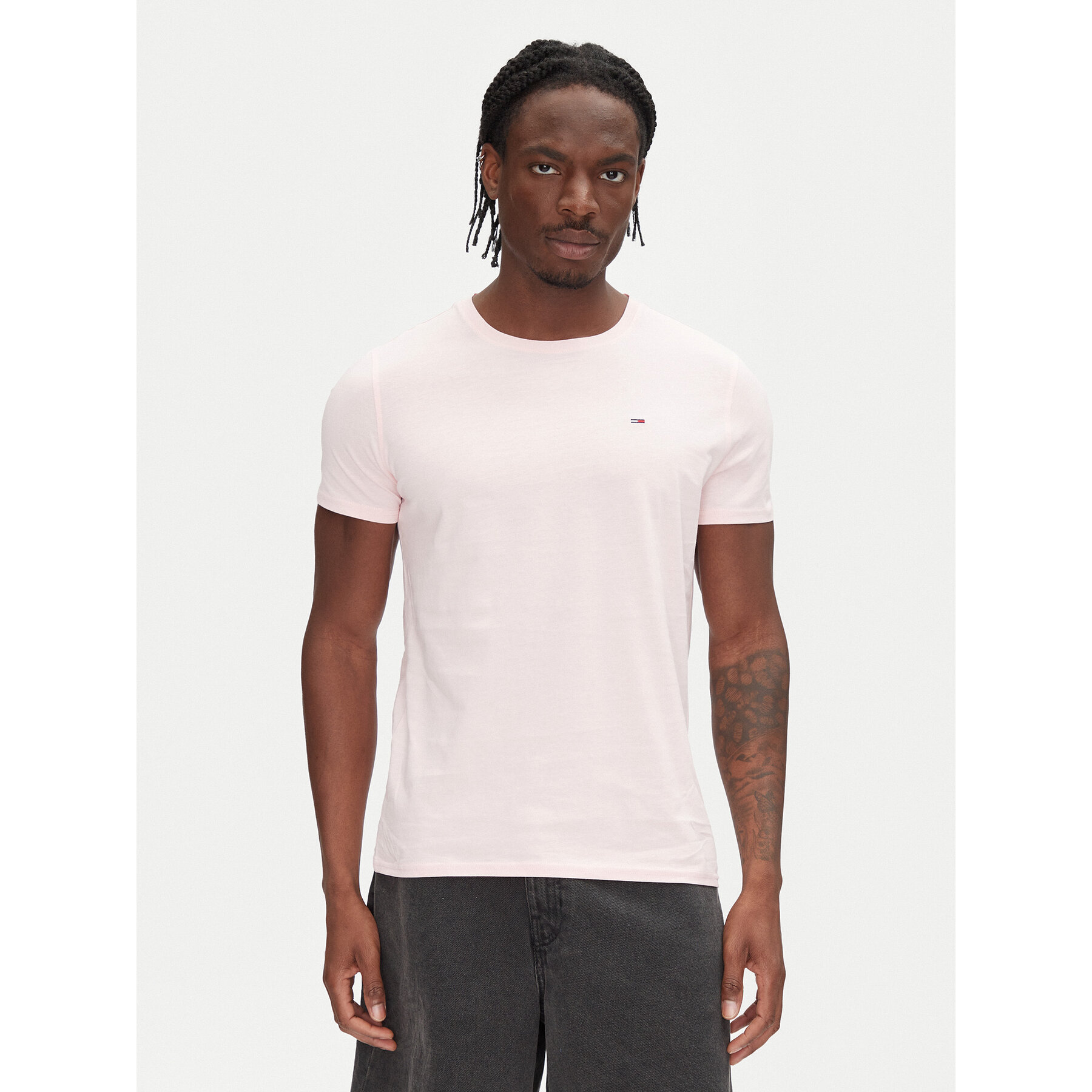 Tommy Jeans T-Shirt DM0DM04411 Ροζ Slim Fit