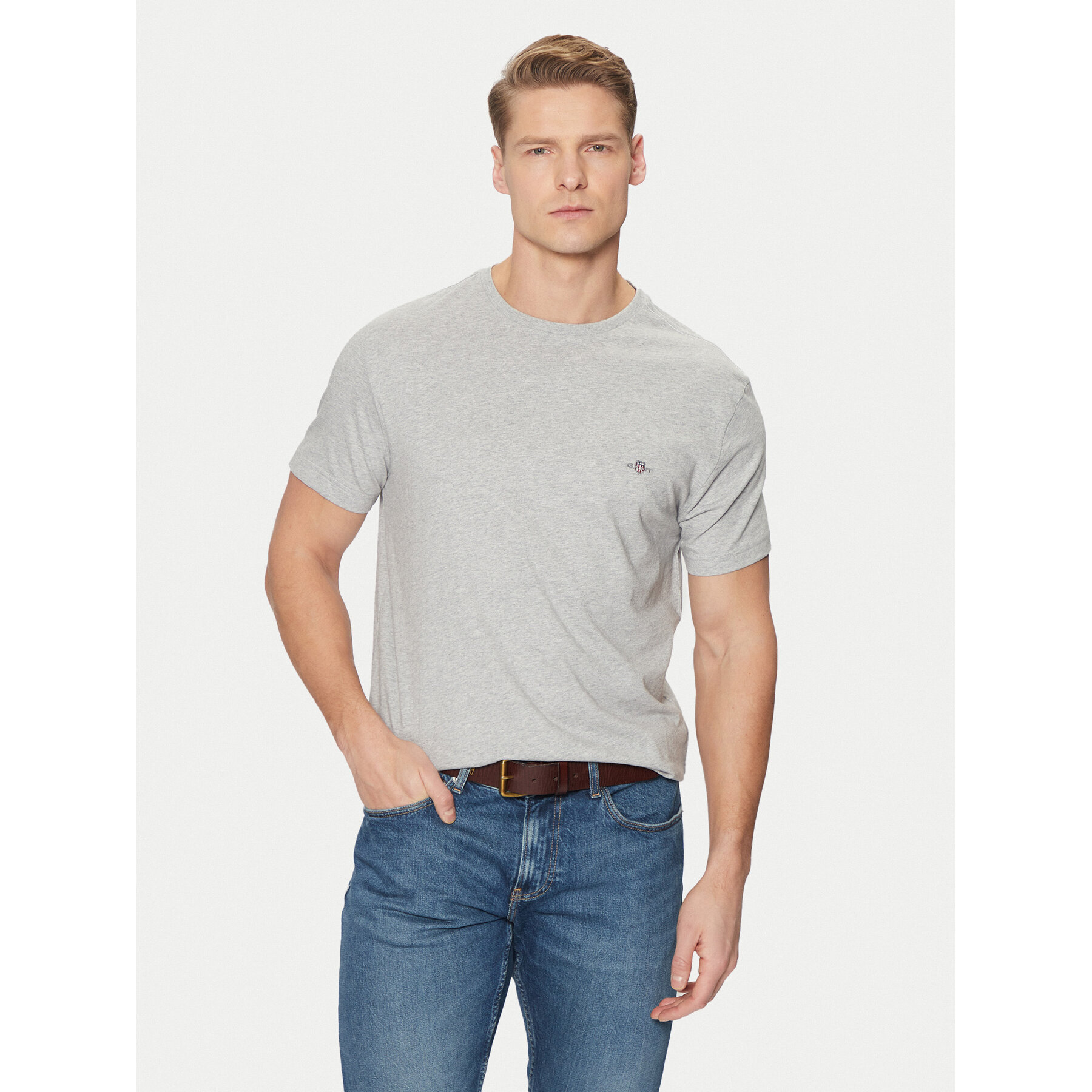 Gant T-Shirt Shield 2003185 Γκρι Slim Fit