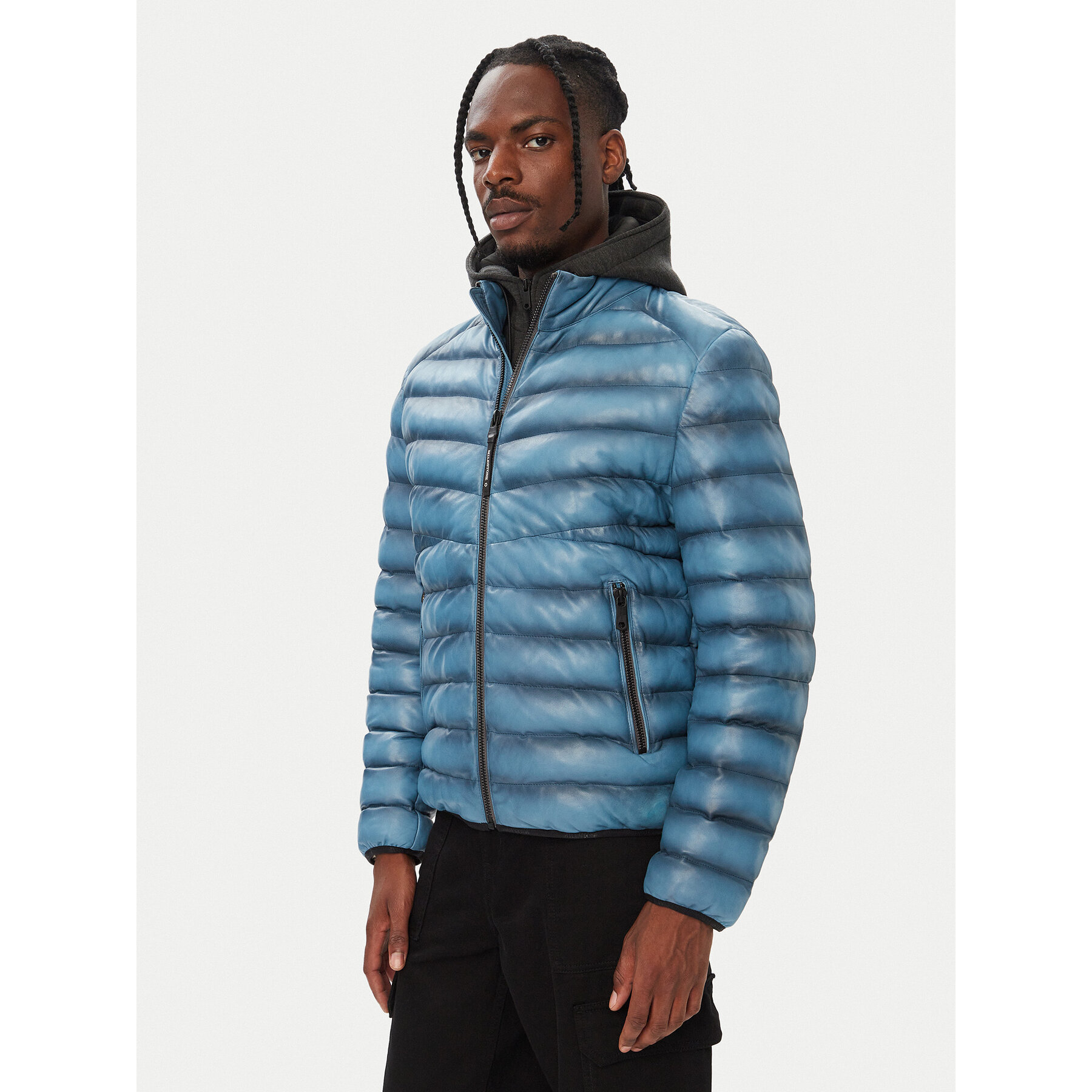 Milestone Lederjacke MSHarvey 631068 60905 Blau Regular Fit