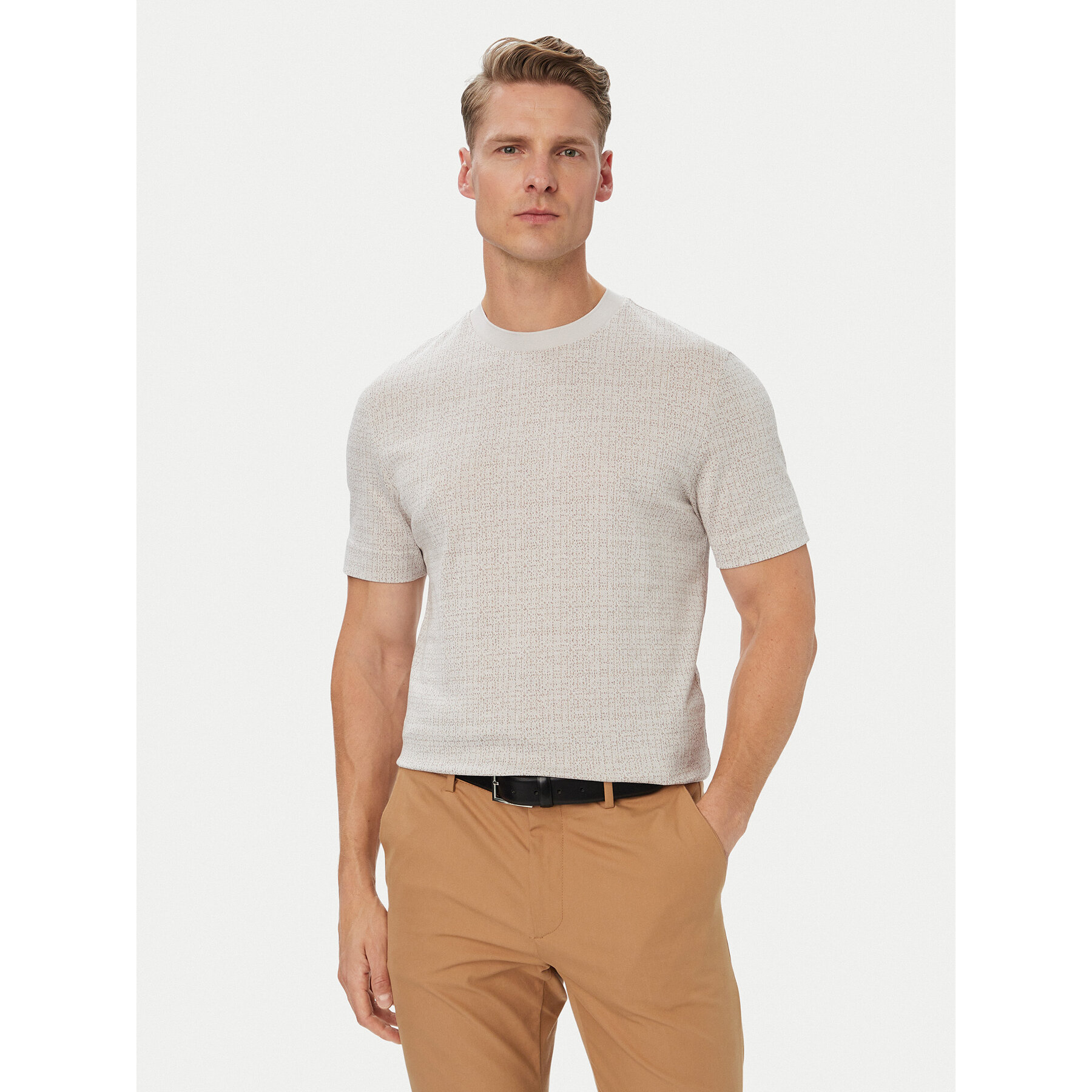 BOSS T-Shirt H-Thompson 181 50565299 Beige Regular Fit