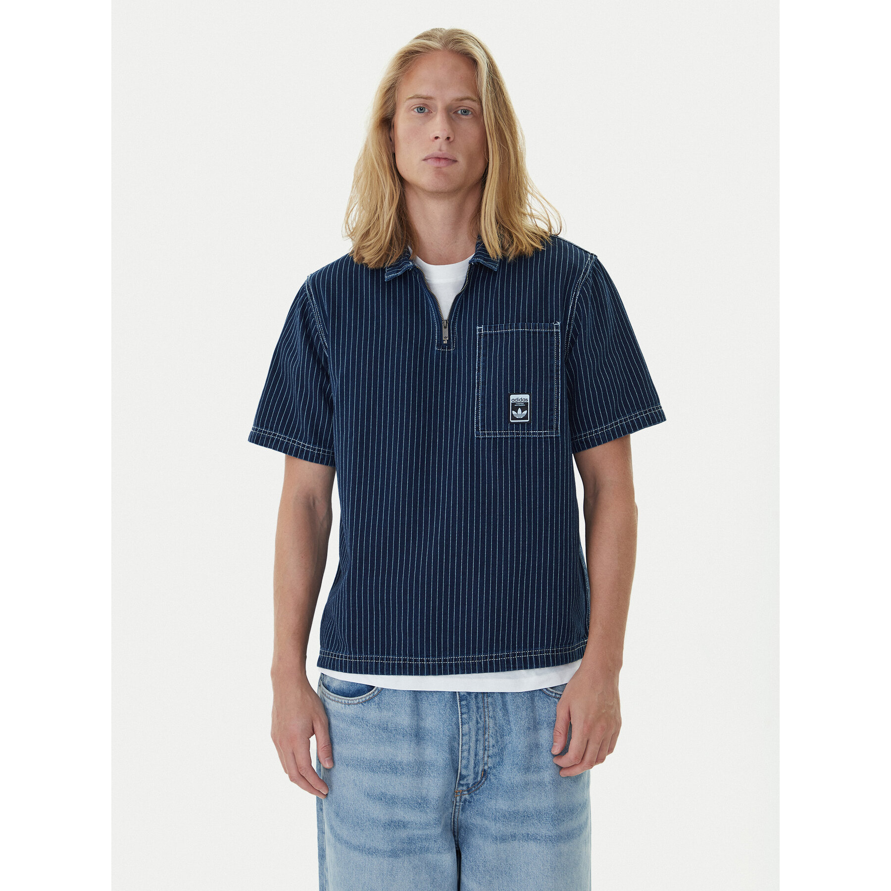 adidas Pólóing Wabash JW0169 Sötétkék Loose Fit