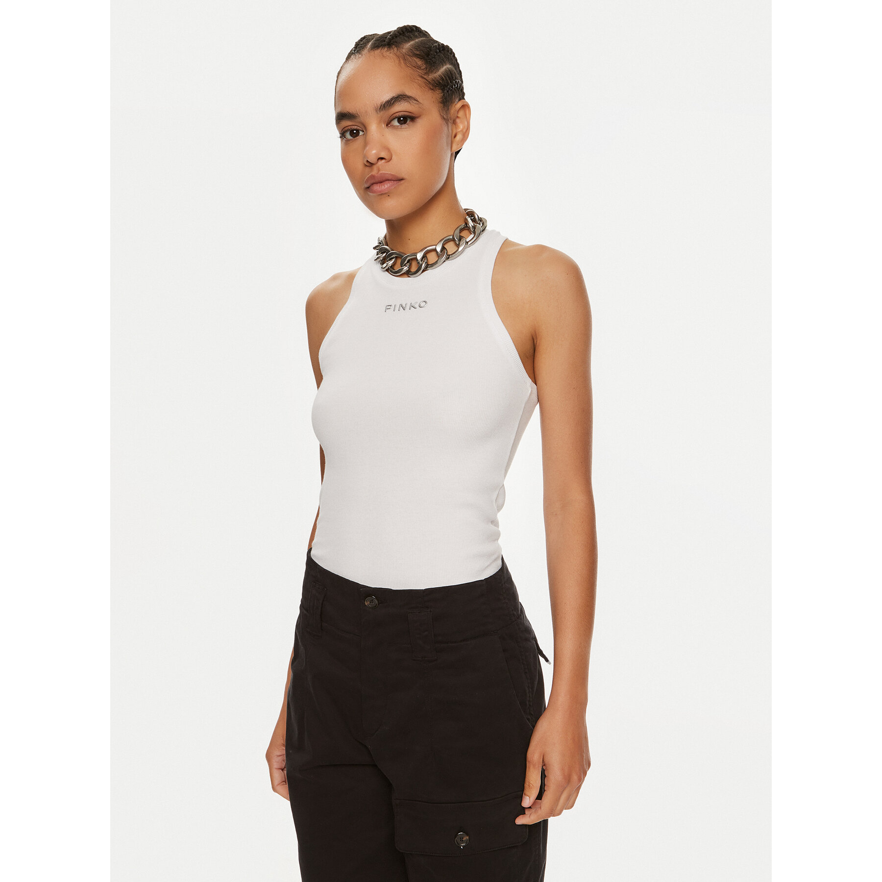 Pinko Τοπ Distinto 100822 A22X Λευκό Regular Fit