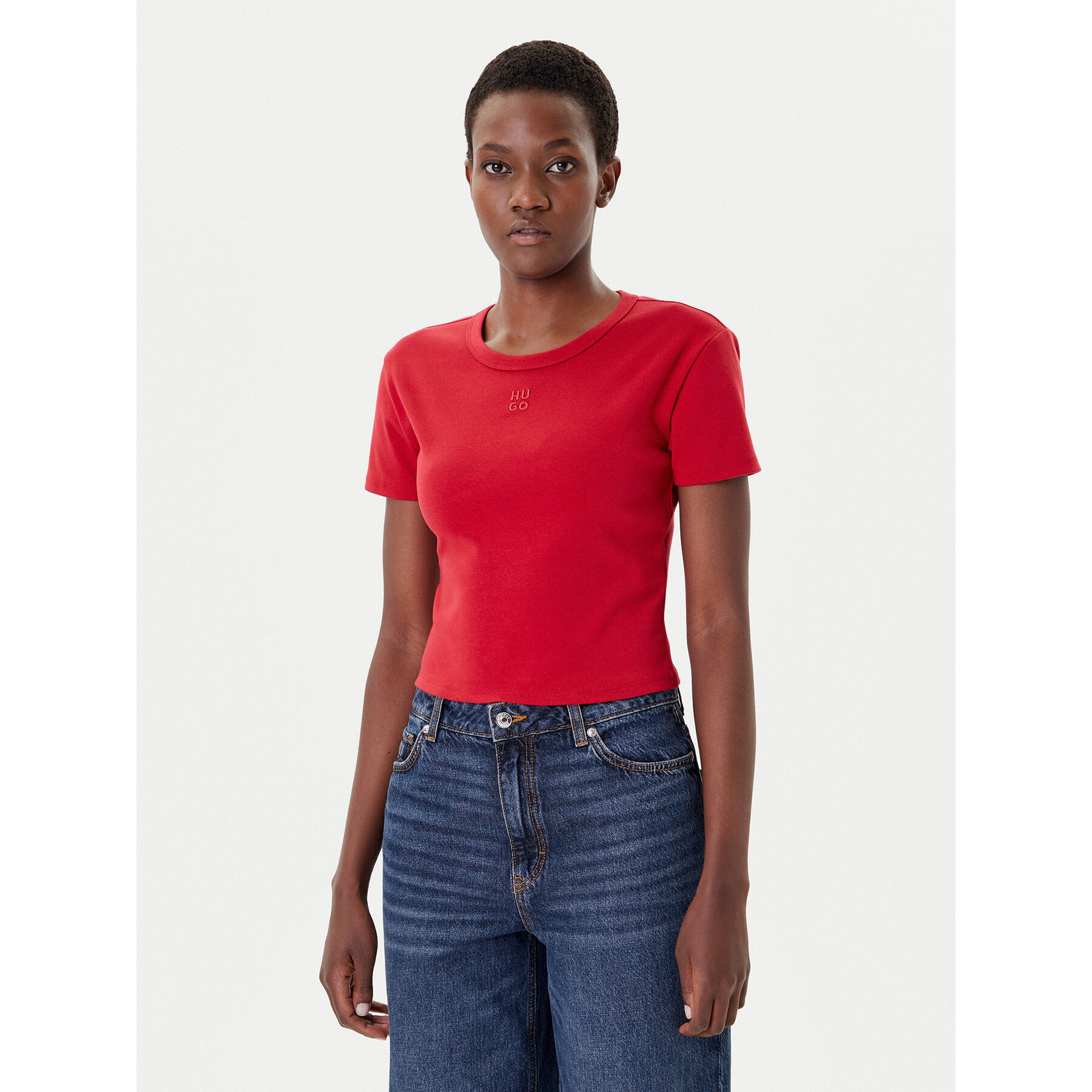 HUGO T-Shirt Delanor 50512000 Rot Slim Fit