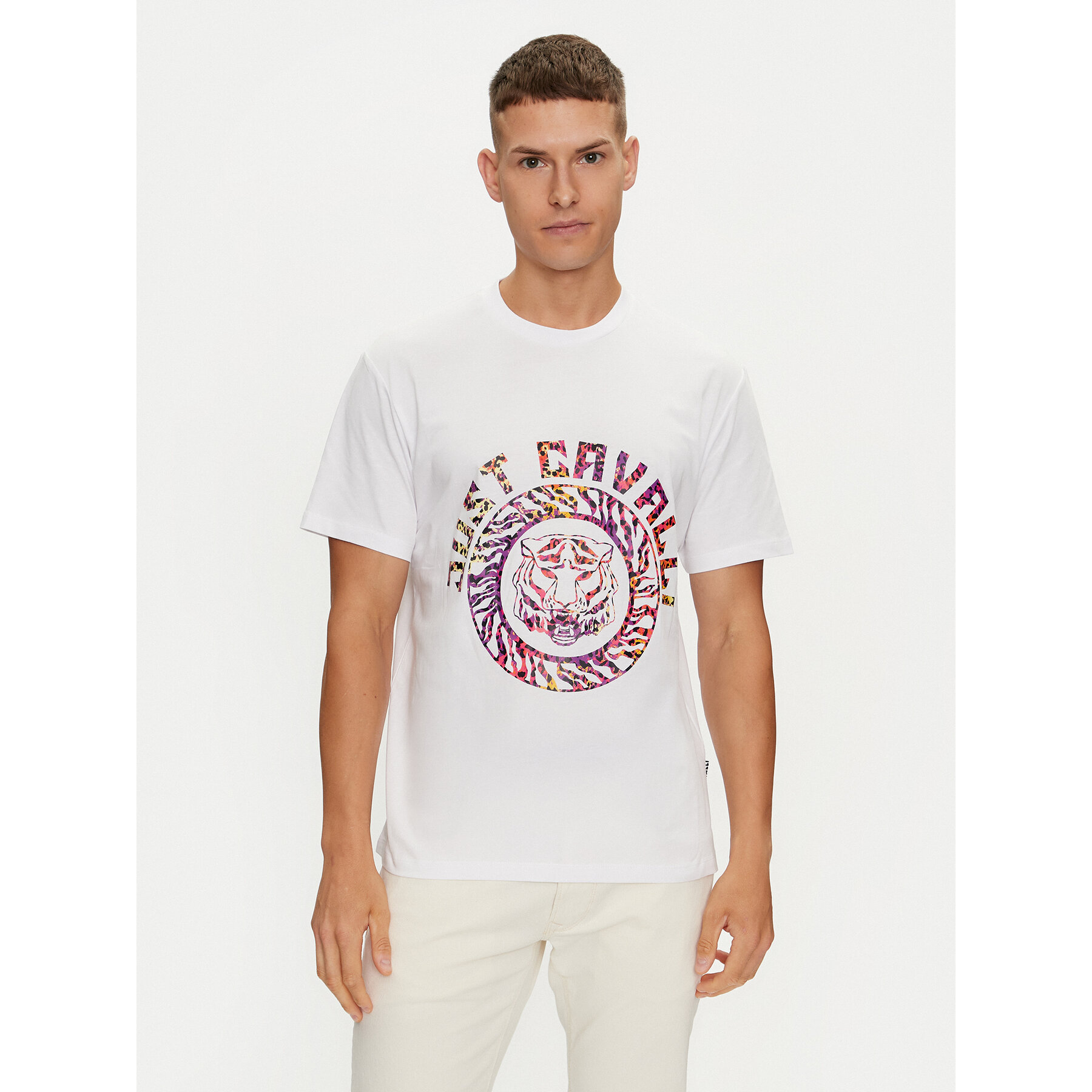 Just Cavalli Just Cavalli T-Shirt 76OAHC17 Λευκό Regular Fit