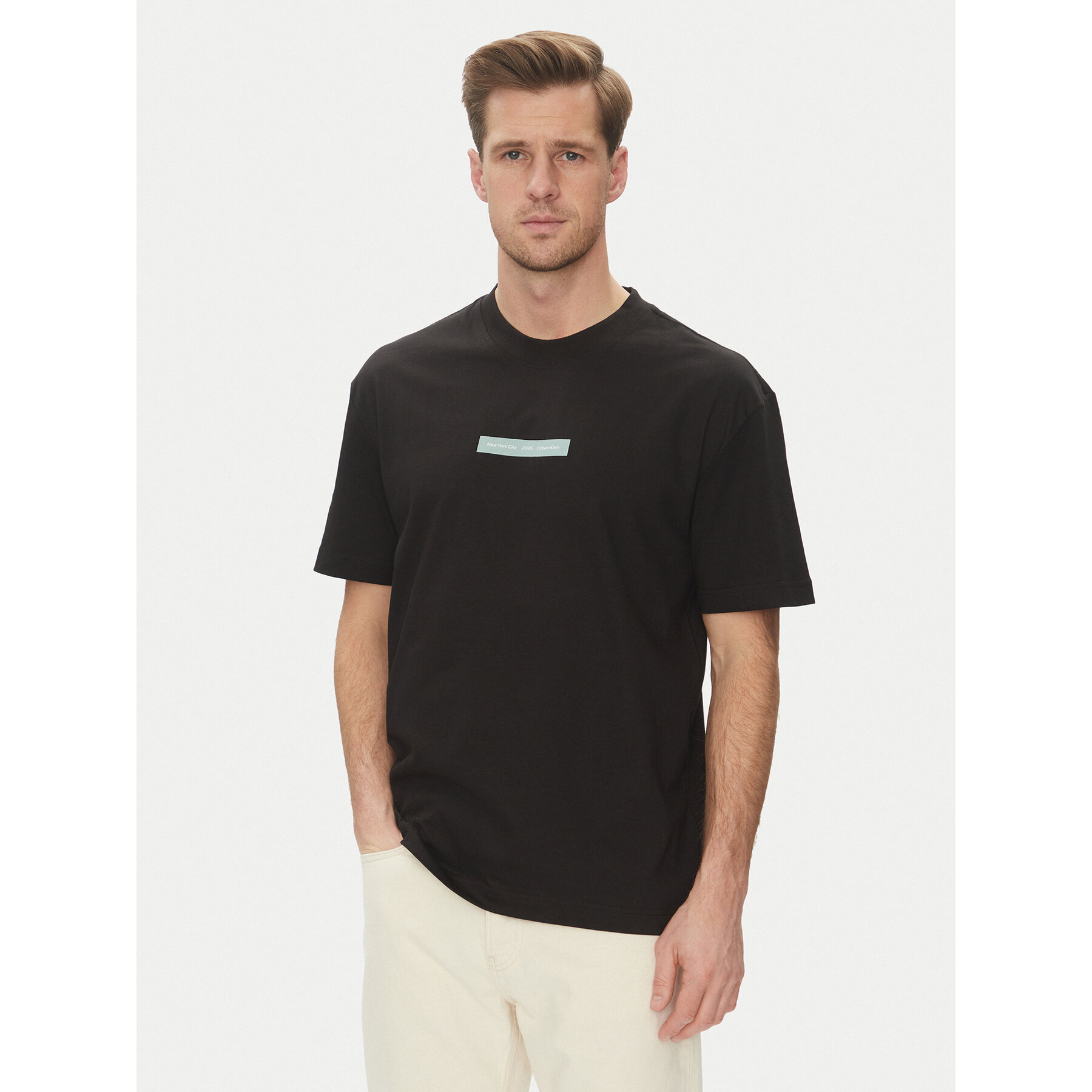 Calvin Klein Jeans Calvin Klein Jeans T-Shirt Nyc 2025 J30J327524 Μαύρο Regular Fit