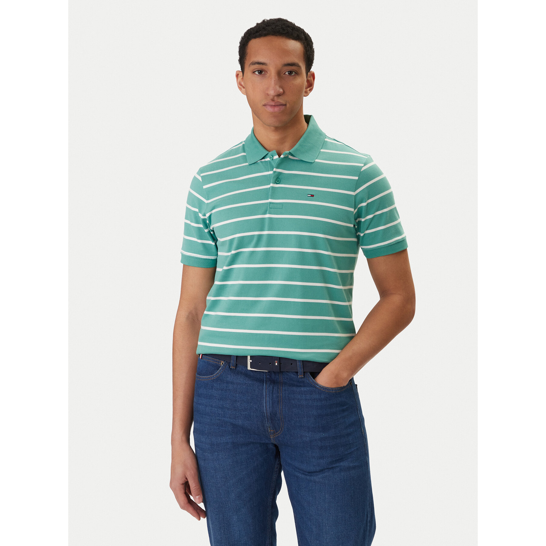 Tommy Jeans Polo DM0DM22708 Verde Regular Fit