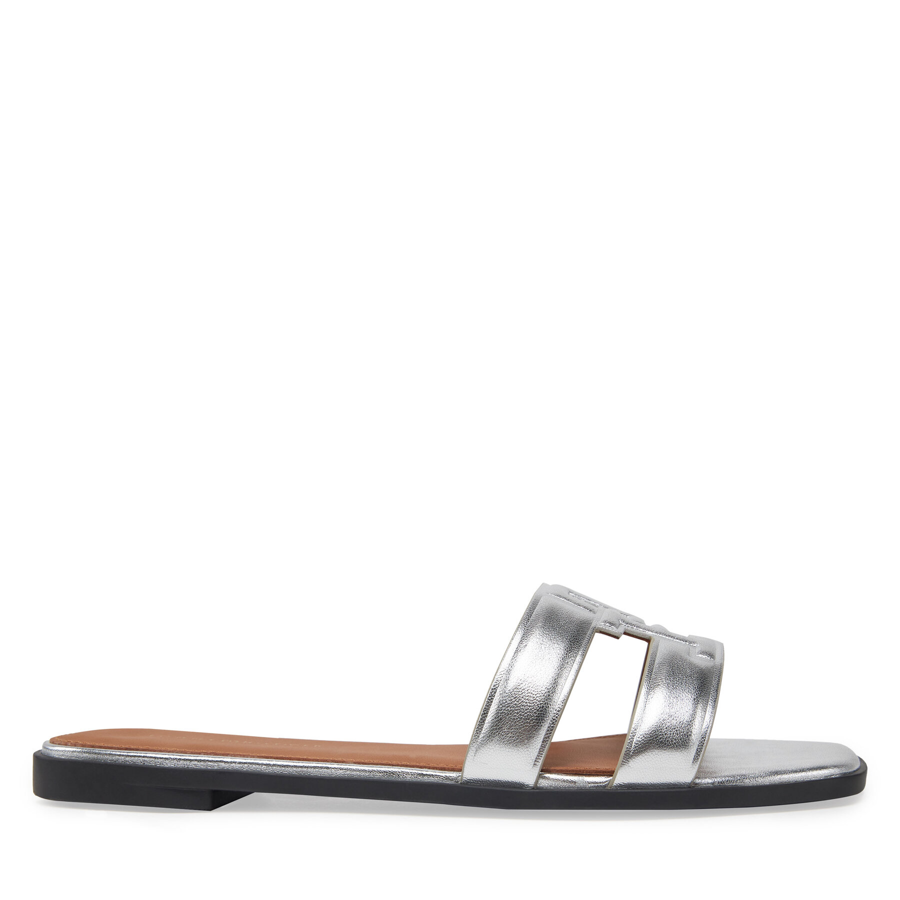 Damskie Tommy Hilfiger Klapki, Rozmiar 36 Srebrny FW0FW08676