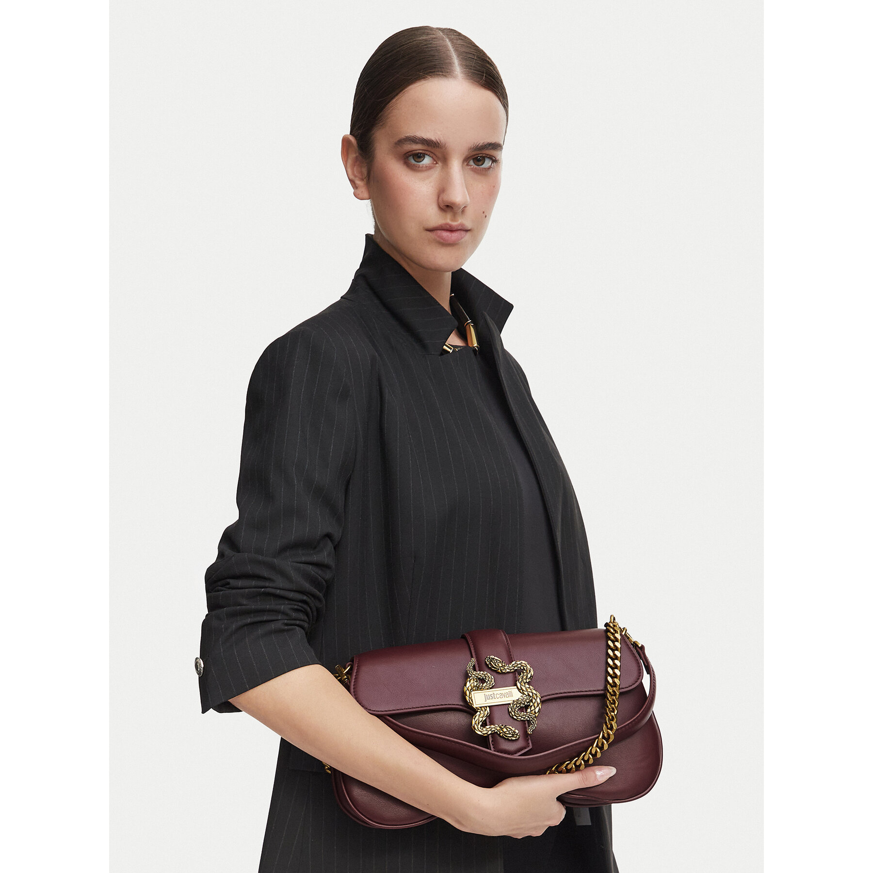 Geantă Just Cavalli 81RA4BA1 ZSA89 Vișiniu