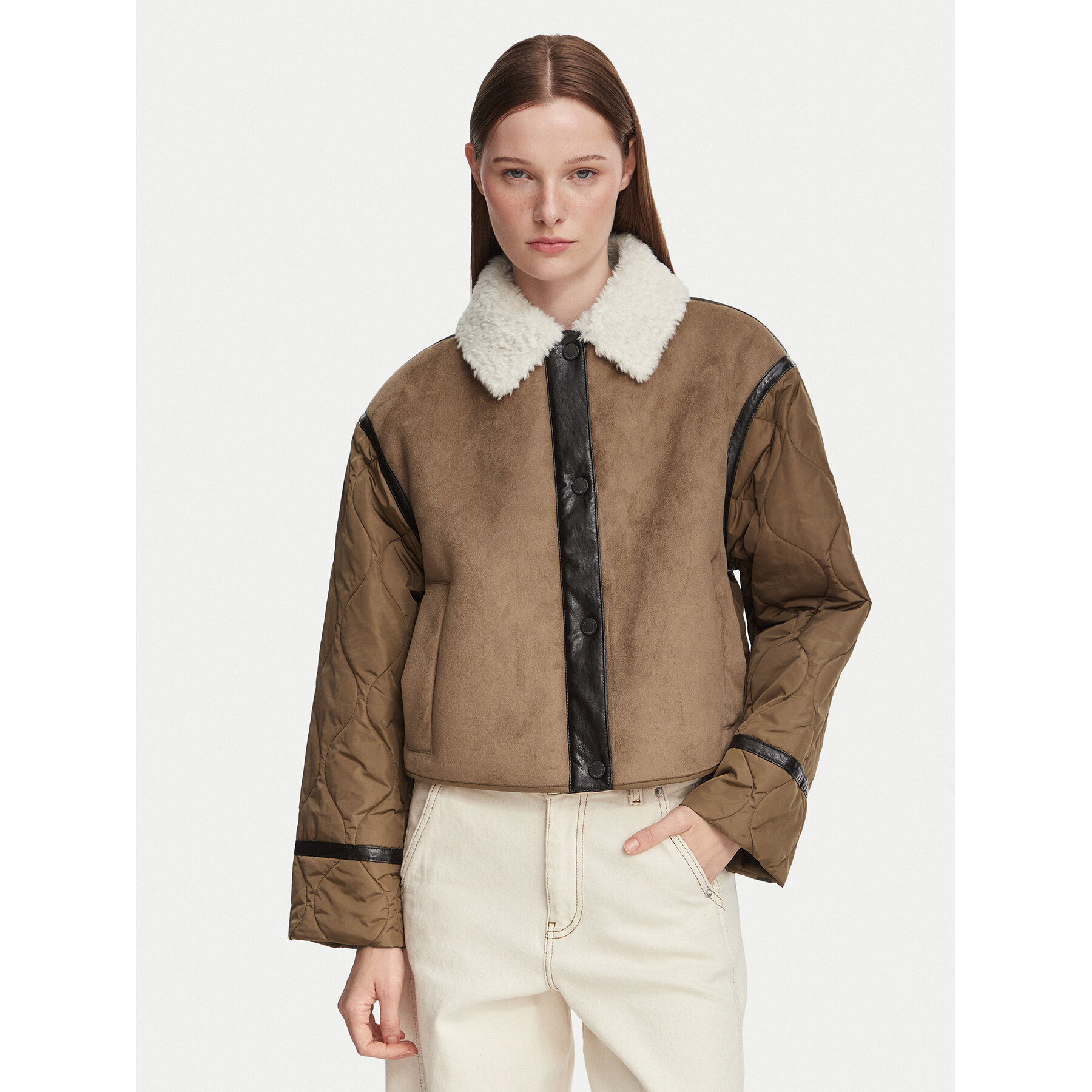 Weekend Max Mara Kunstfellmantel Gessati 2625486011 Hellbraun Regular Fit