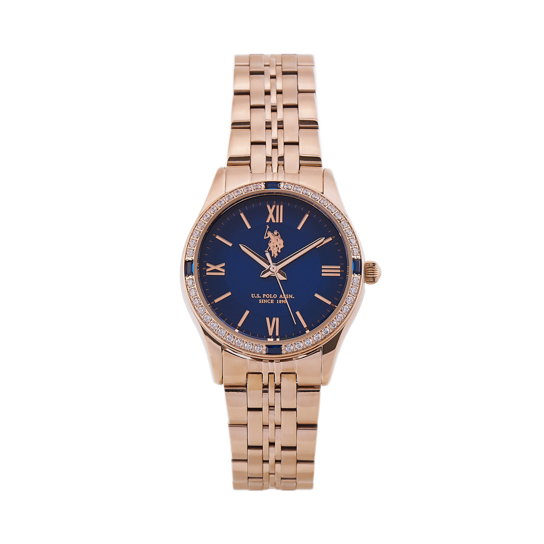 Reloj U.S. Polo Assn. Giselle USP8322BL Baño de oro rosa