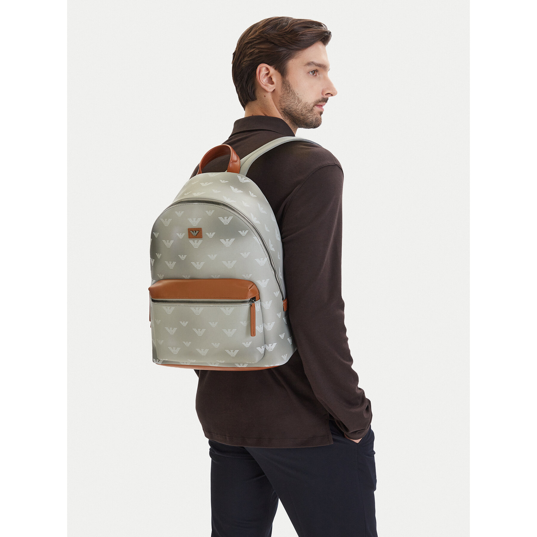 Emporio Armani Herren Grau Rucksack Em005666 Af23972 M8334 Nosize