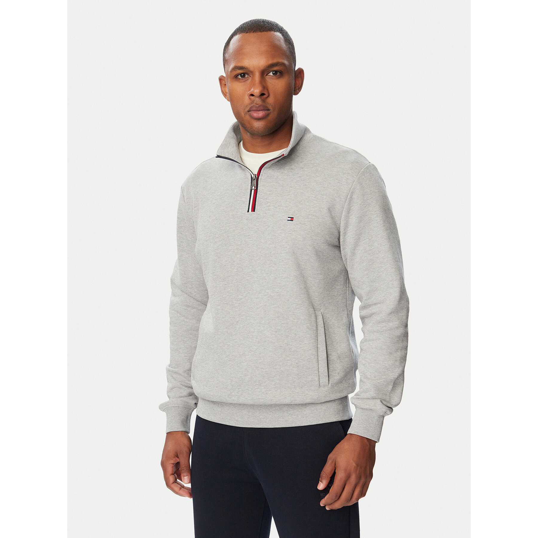 Tommy Hilfiger Sweatshirt Tipping Terry MW0MW44943 Grau Regular Fit