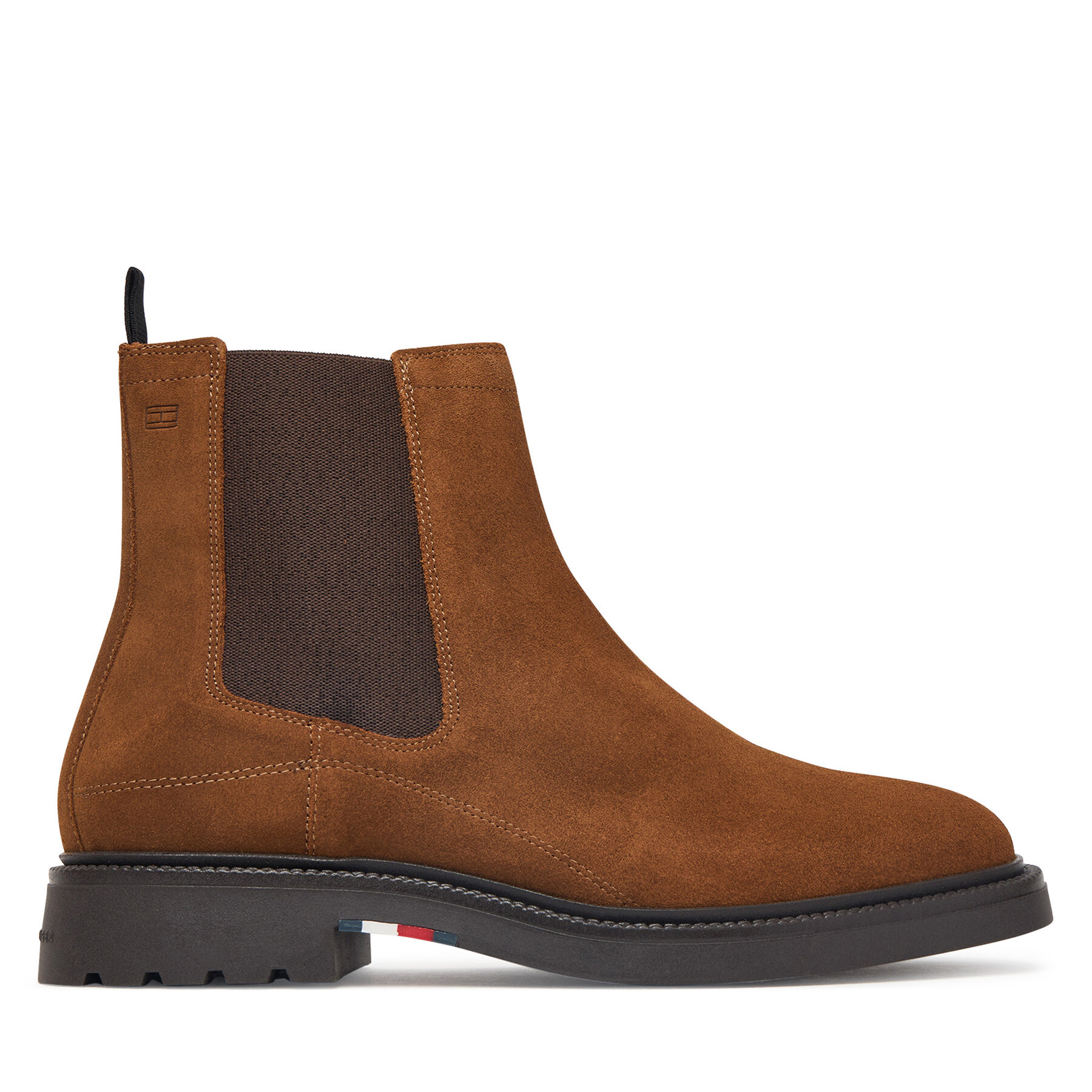 Gležnjarji Chelsea Tommy Hilfiger Corporate Casual Suede Chelsea FM0FM05952 Rjava