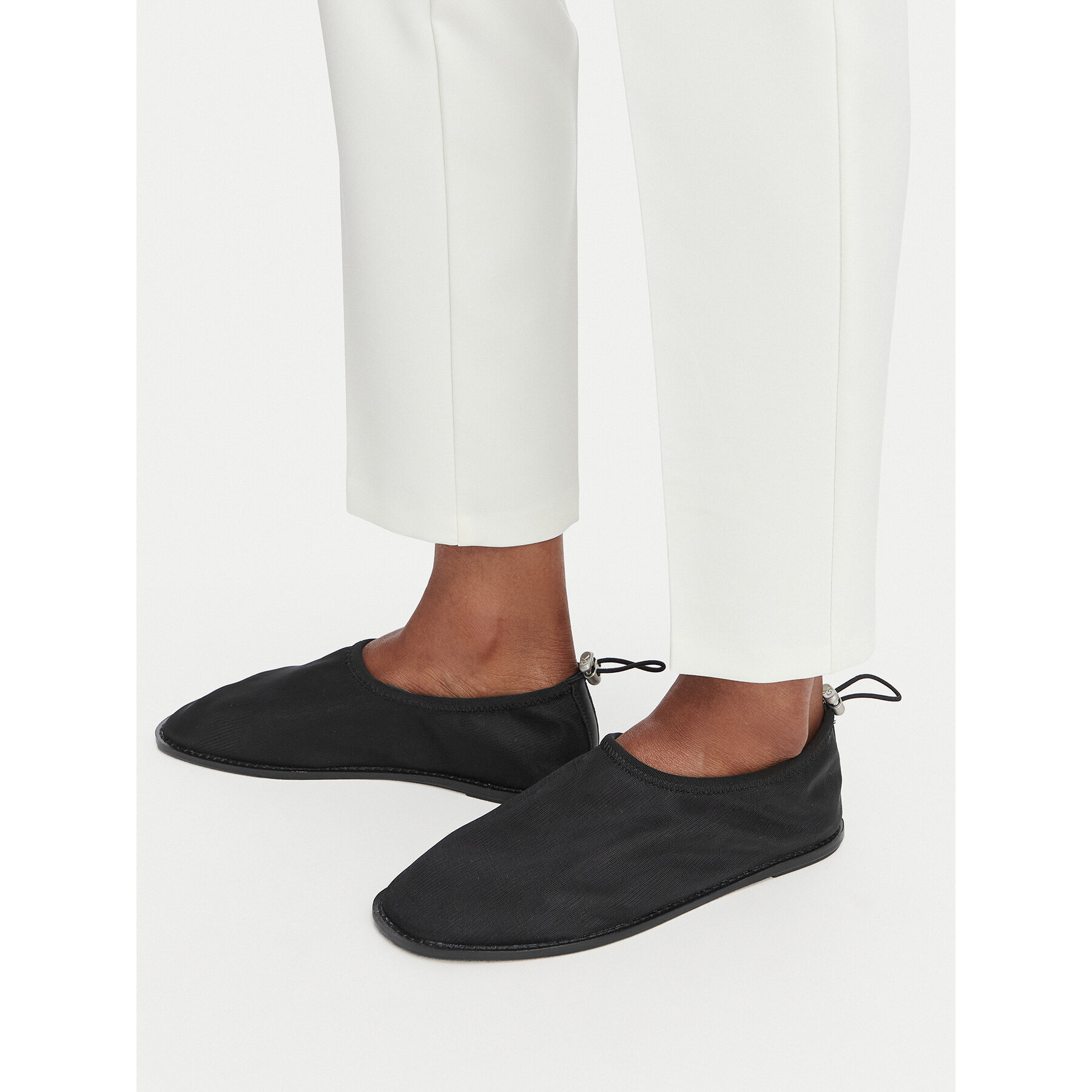 Balerinke Calvin Klein Stretch Ballerina Shoe Spac Mesh HW0HW03041 Črna