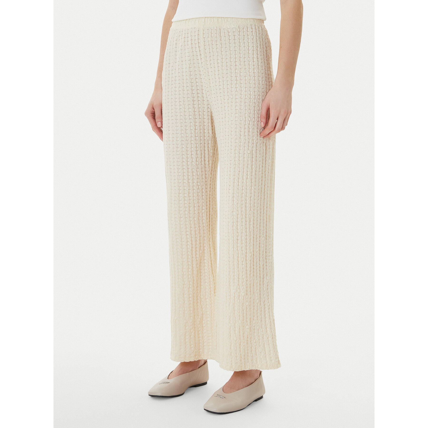 ONLY Stoffhose Ella 15368471 Beige Wide Leg