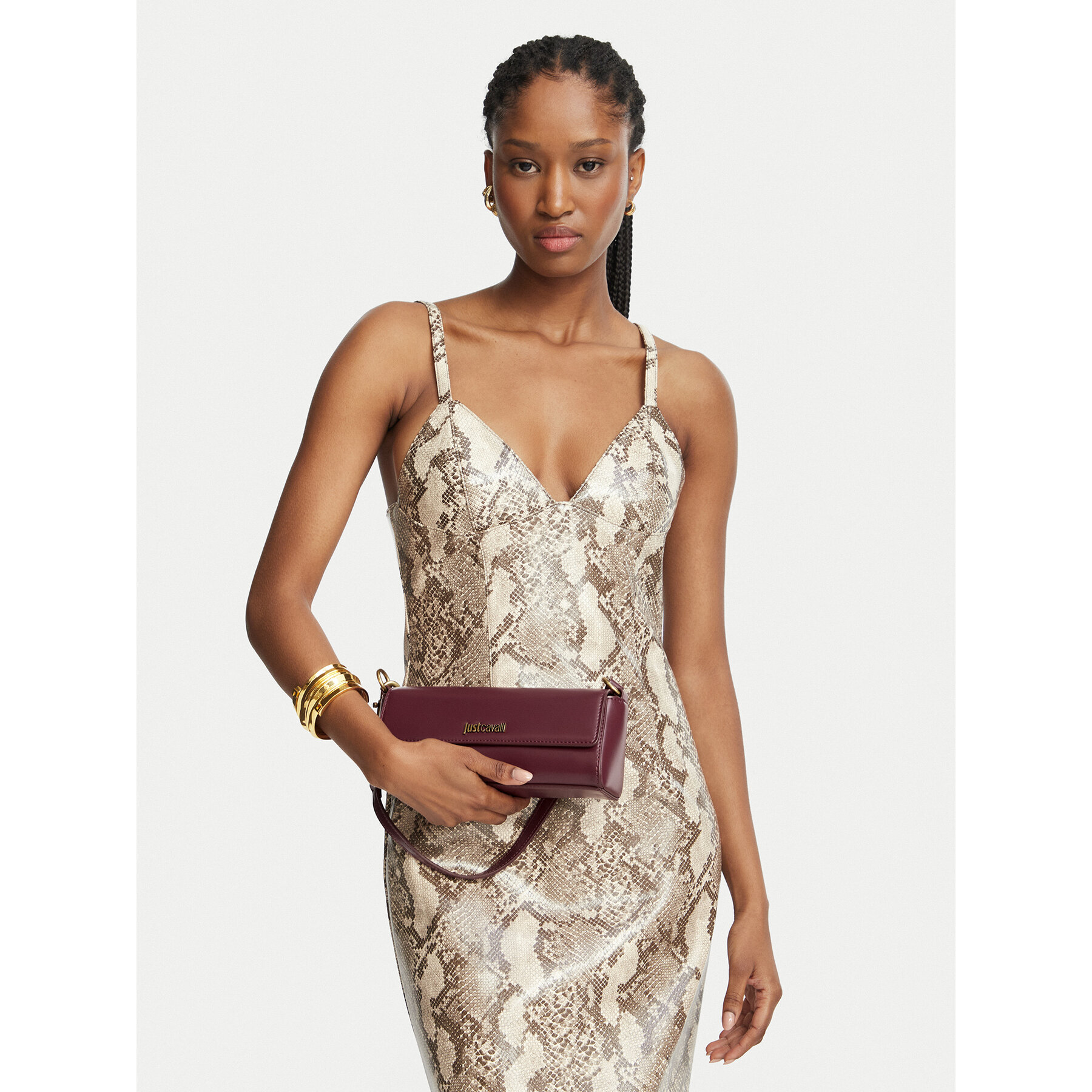 Дамска чанта Just Cavalli 81RA4BI5 ZSC23 Тъмночервен
