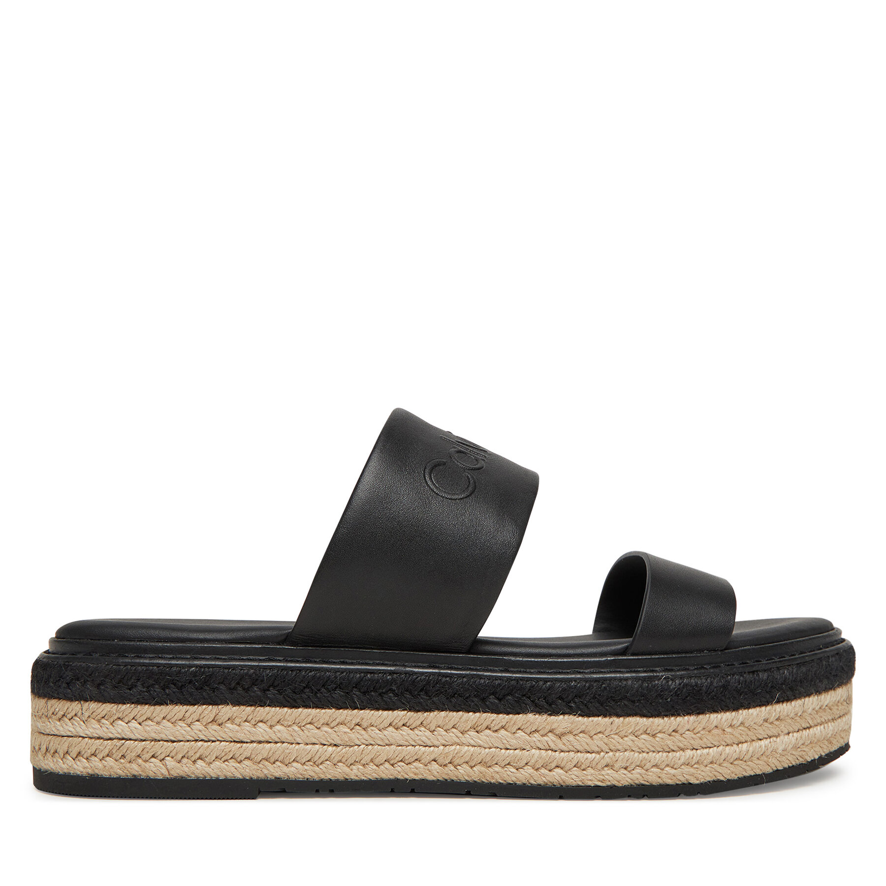Espadrilky Calvin Klein Flatform Wedge Slide - He HW0HW02374 Černá