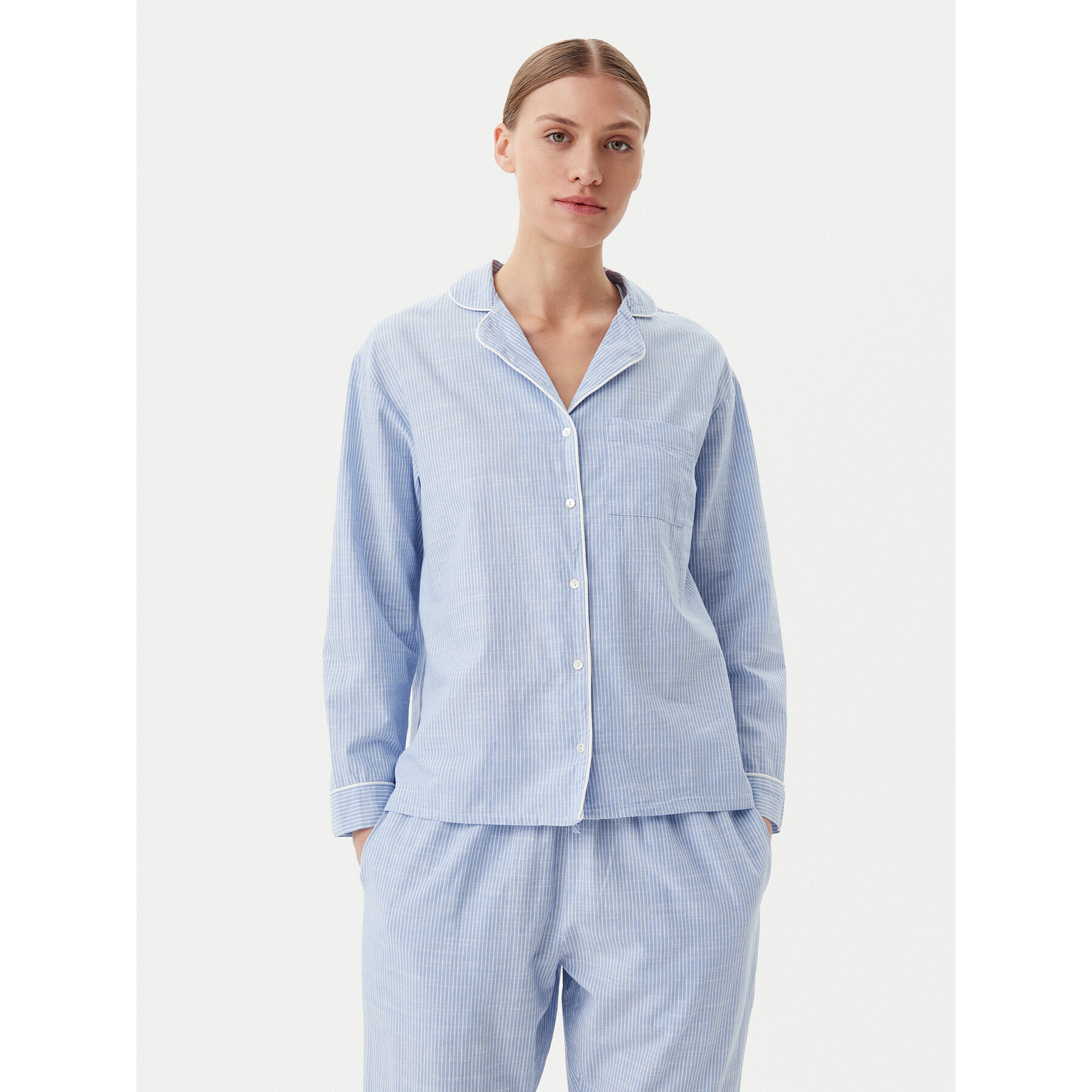 Hunkemöller Hunkemöller Μπλούζα πιτζάμας 301491 Γαλάζιο Regular Fit