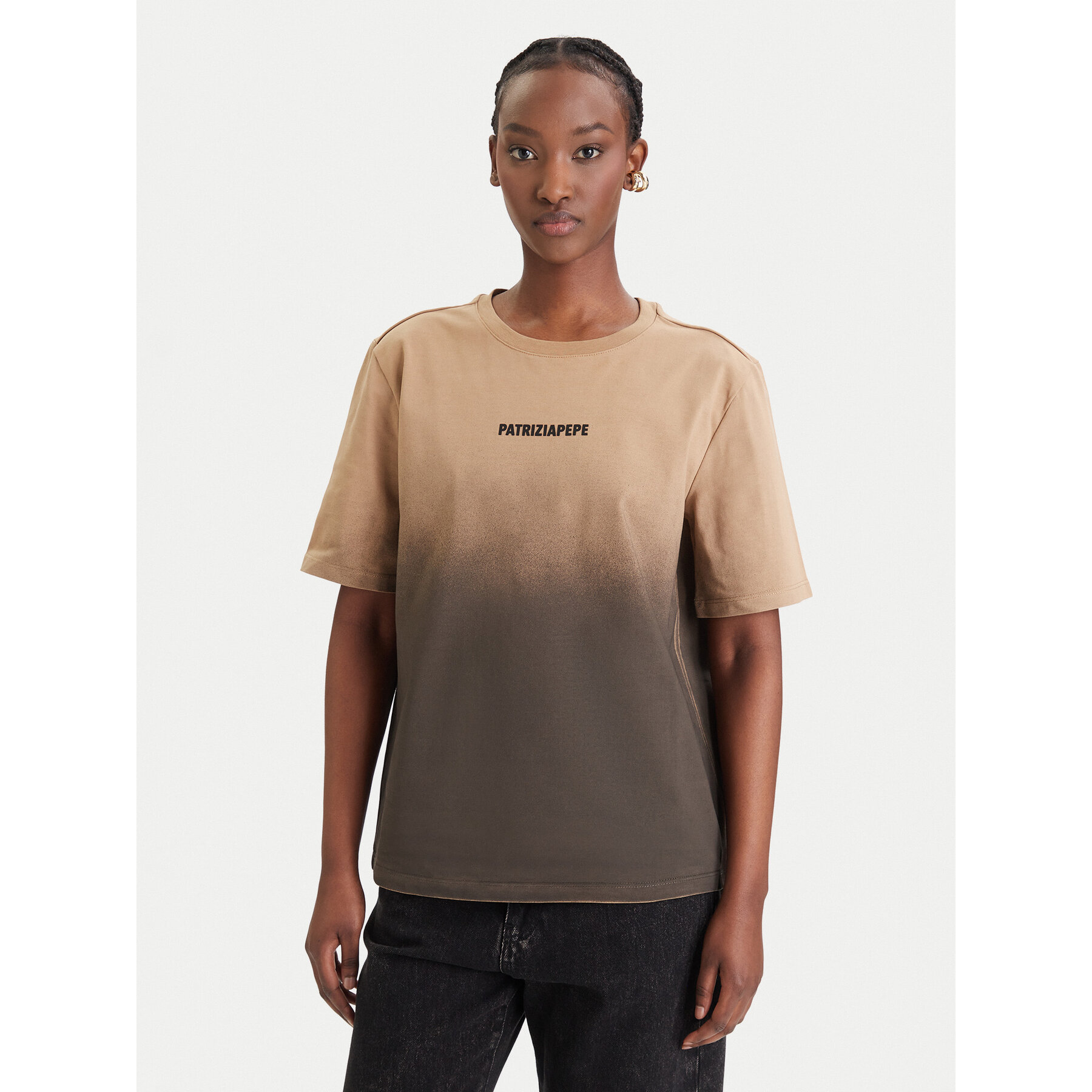 Patrizia Pepe T-Shirt 8M1828/J366-FG71 Καφέ Relaxed Fit