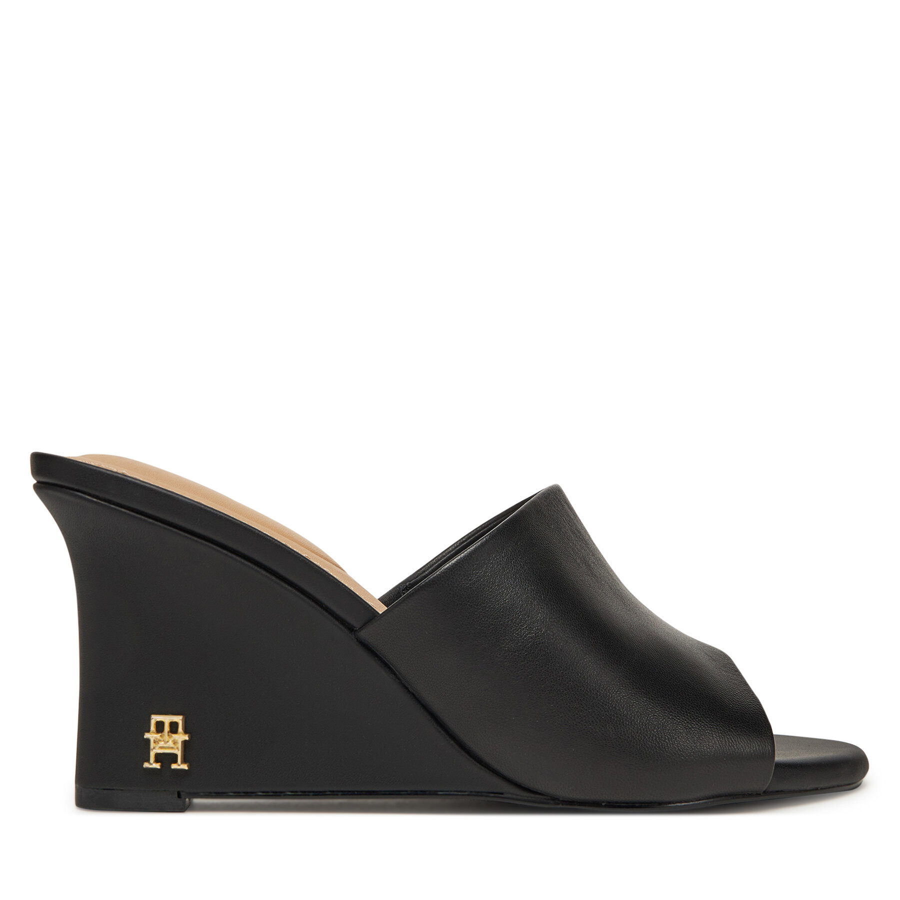 Dámske Šľapky Tommy Hilfiger, Rozmer: 39, Čierna, Leather Wedge Mule FW0FW08418