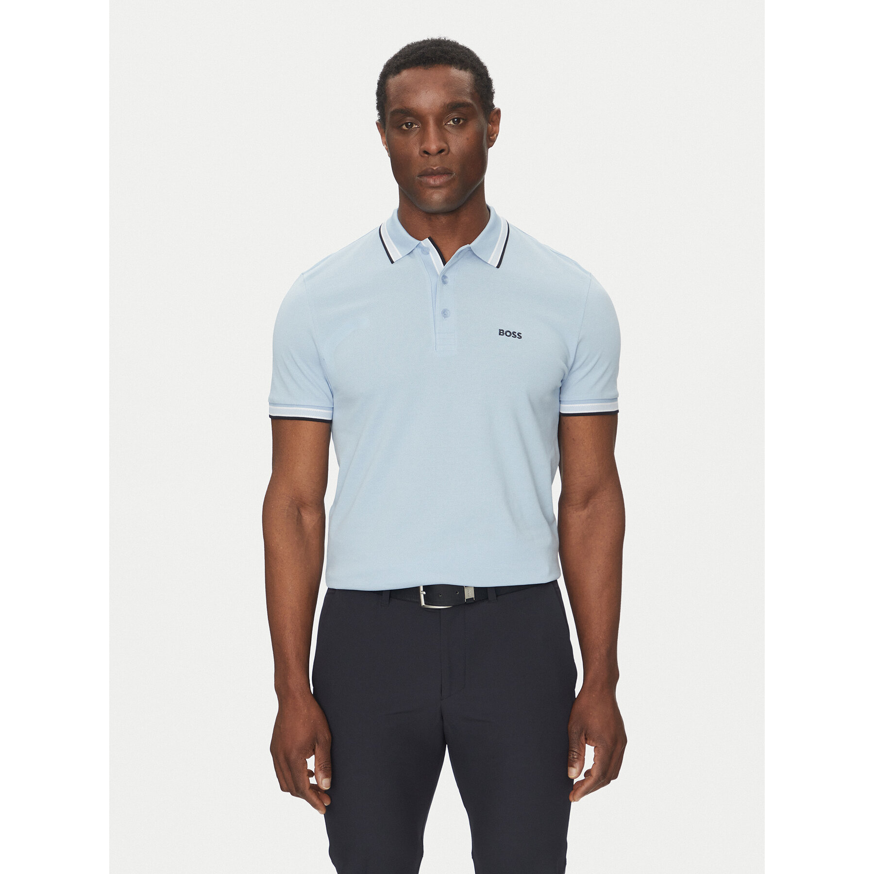 BOSS Polo majica Paddy 50469055 Svetlo modra Regular Fit