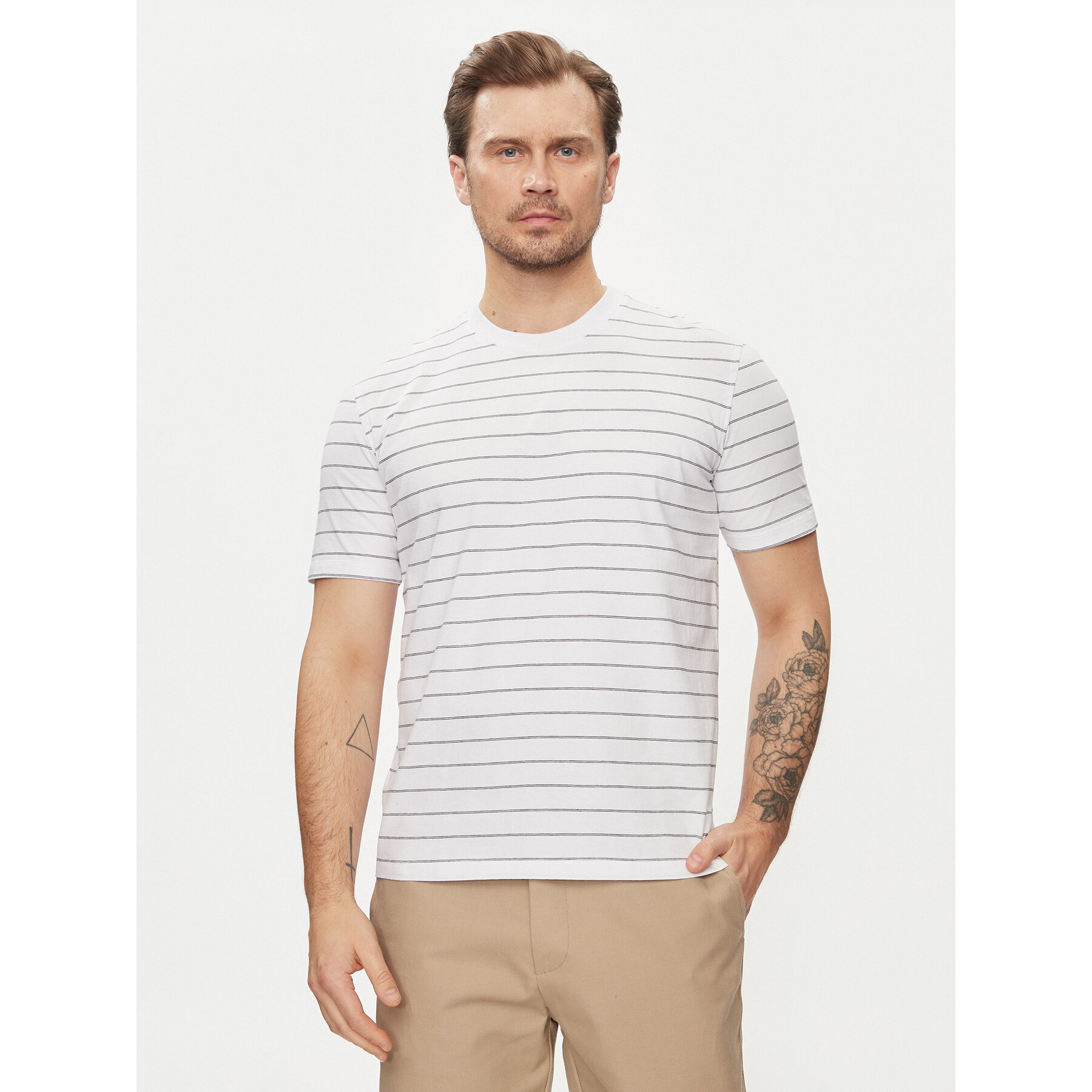 Sisley T-shirt 3QPBS103C Bianco Regular Fit