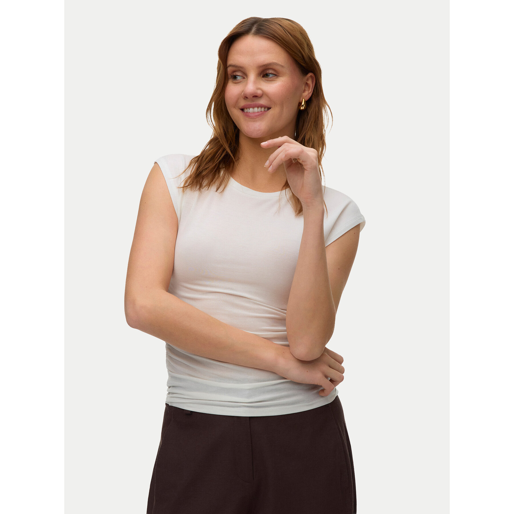 Vero Moda T-Shirt Avasarah 10342876 Weiß Slim Fit