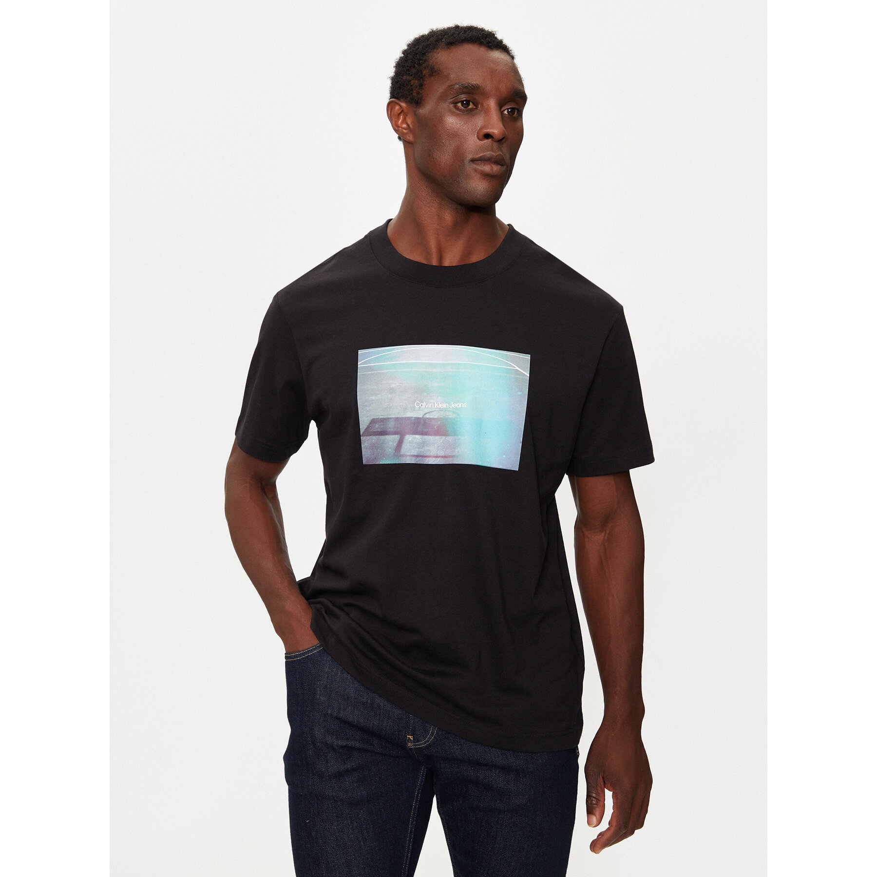 Calvin Klein Jeans T-Shirt Basketball Court J30J326869 Μαύρο Regular Fit