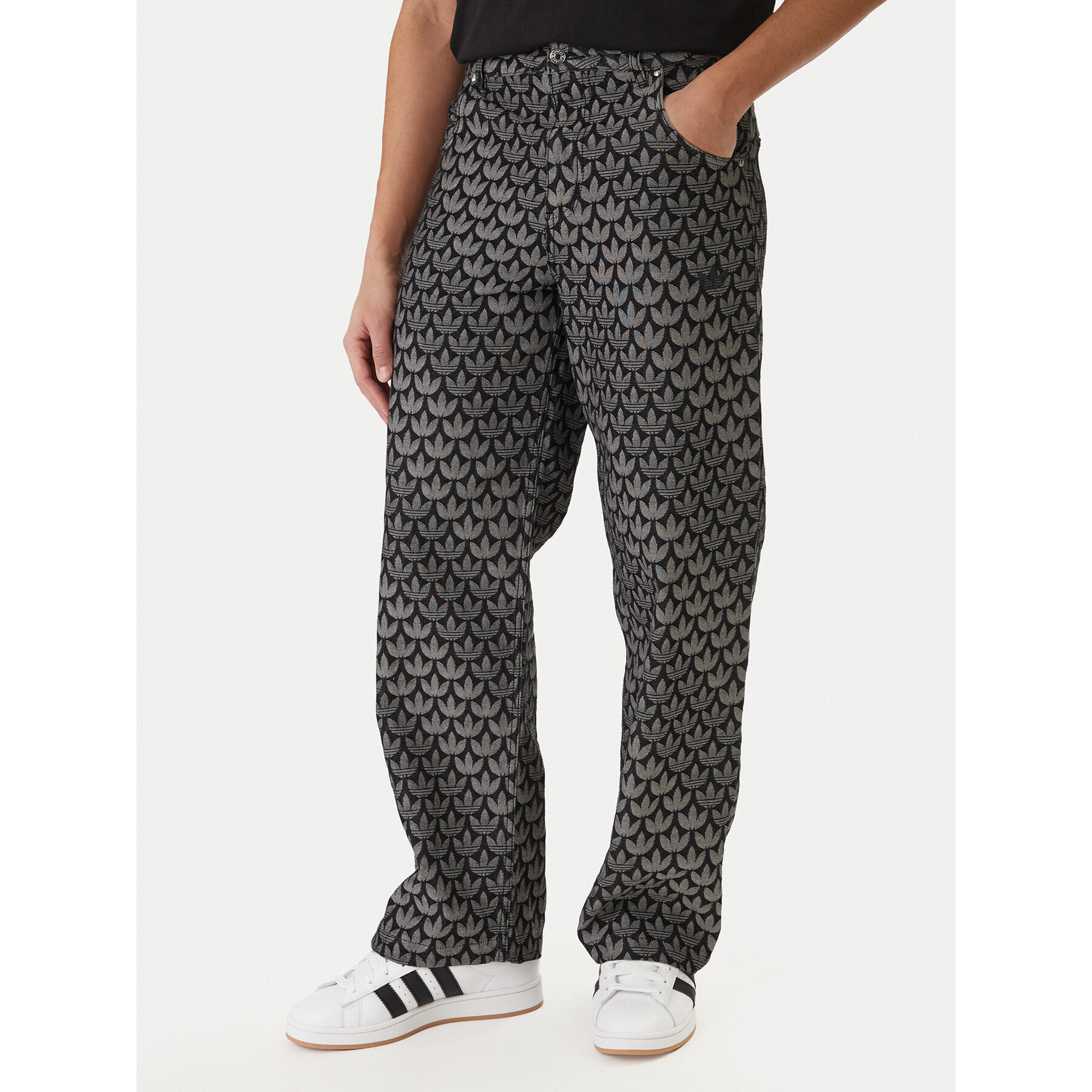 adidas Jeans Monogram KC6380 Grau Loose Fit