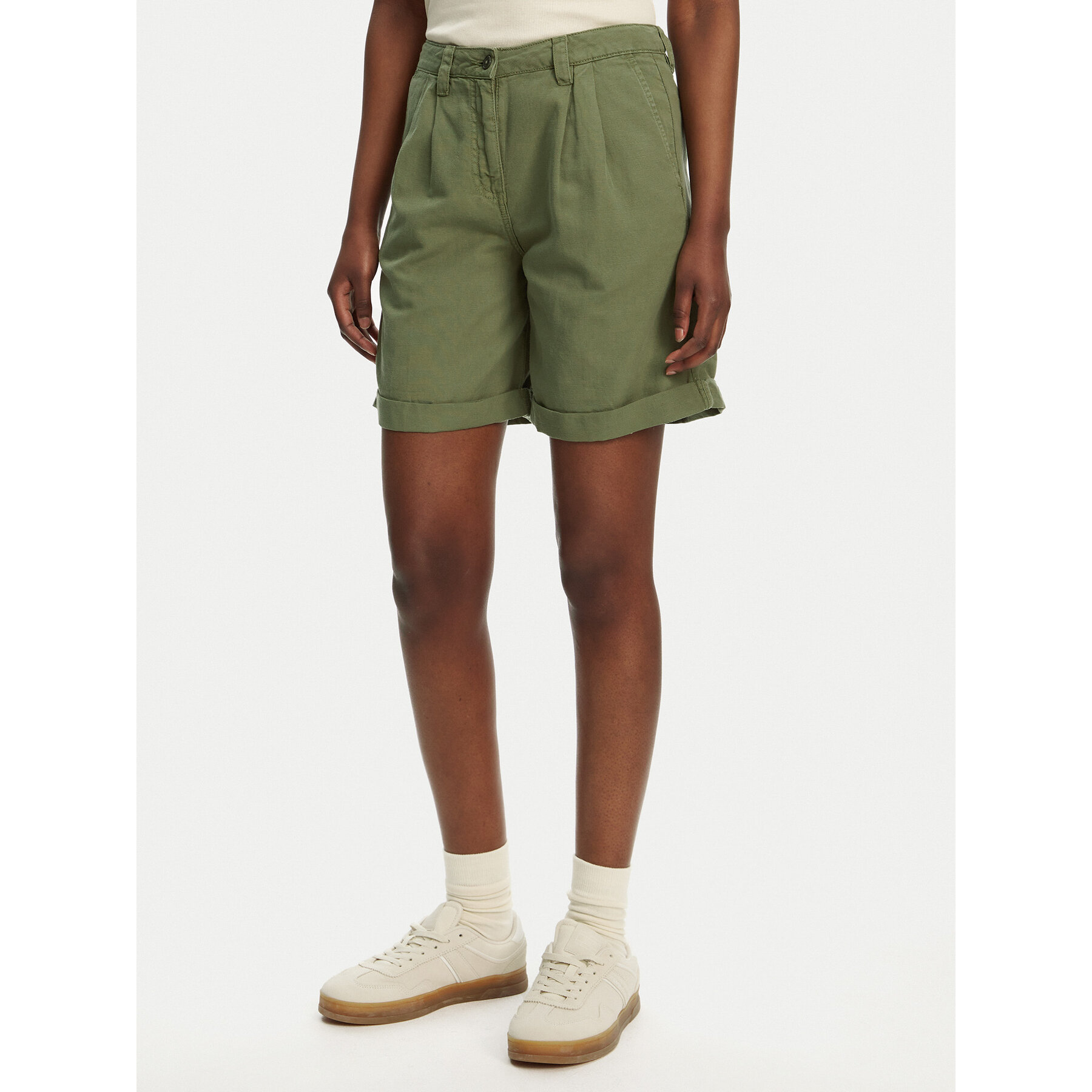 Robe di Kappa Stoffshorts Yvonne Light Linnen 62124LW Grün Regular Fit