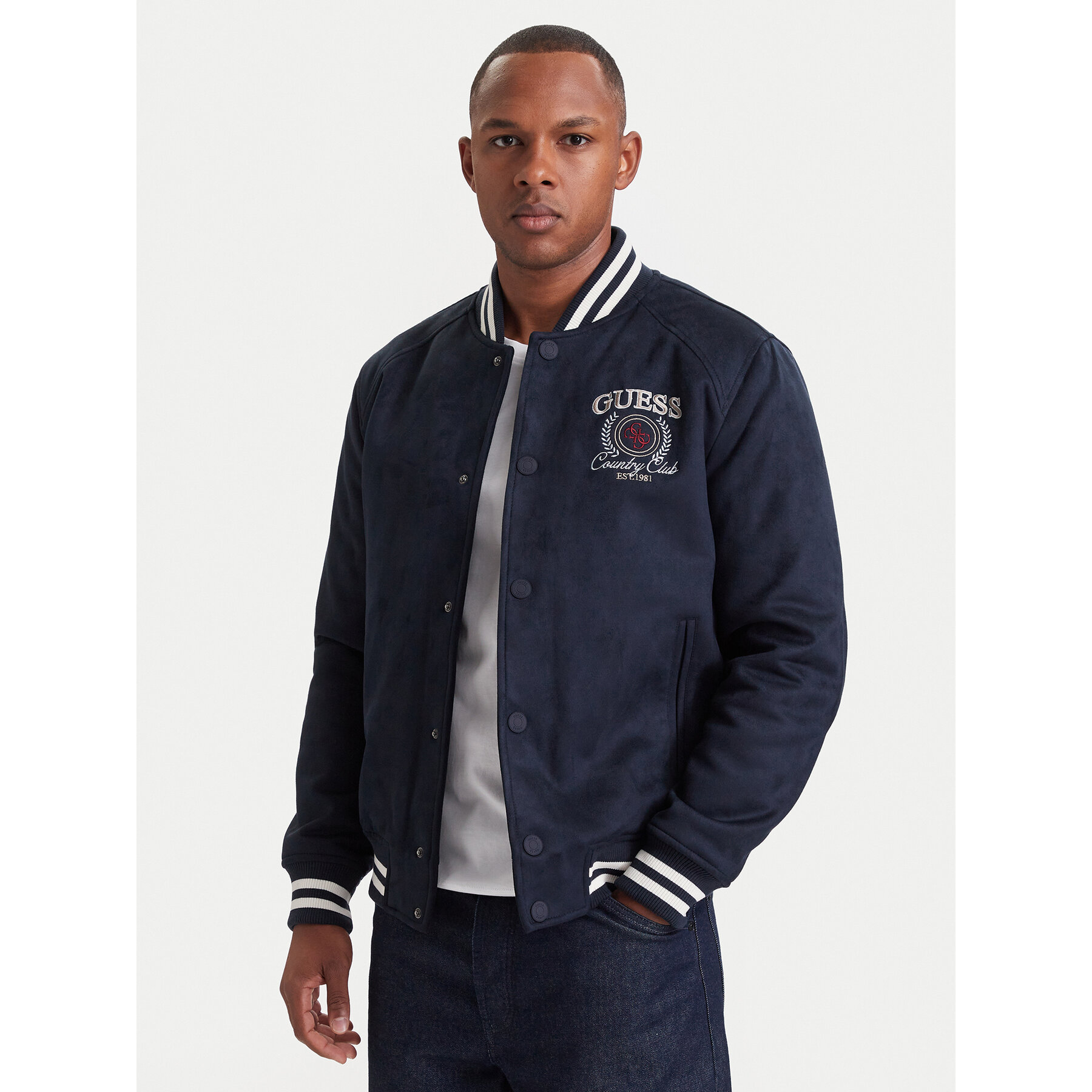 Guess Bomberjacke M6YL23 W2814 Dunkelblau Regular Fit