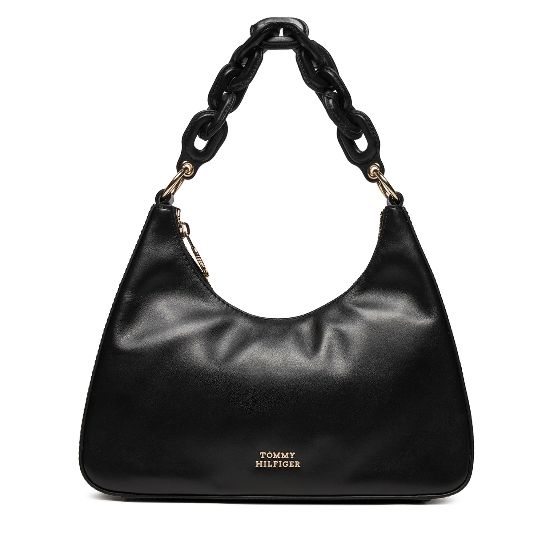 Damska Torebka Tommy Hilfiger Czarny Soft Leather Shoulder Bag AW0AW16293