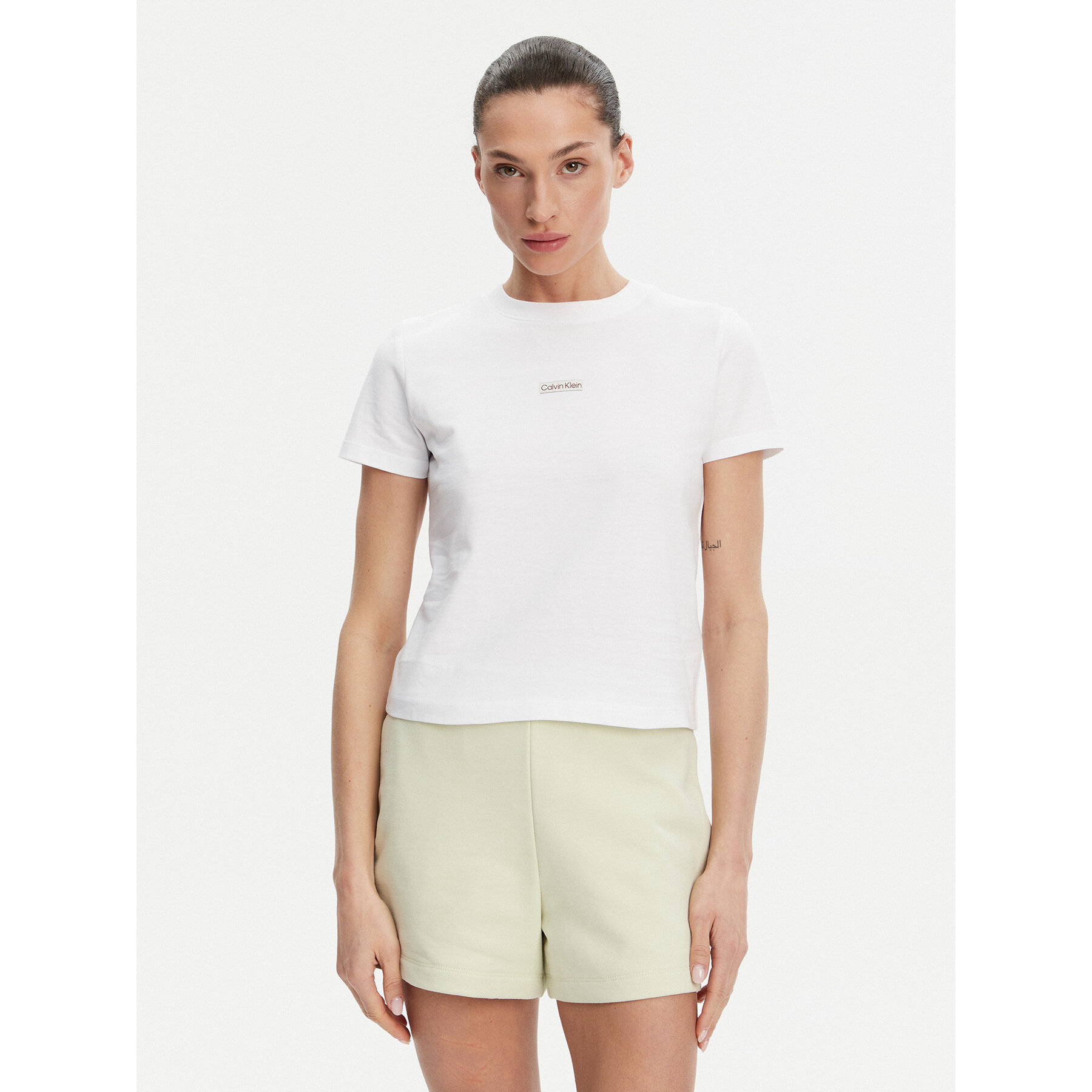 Calvin Klein Jeans Póló Placed Institutional J20J225524 Fehér Slim Fit