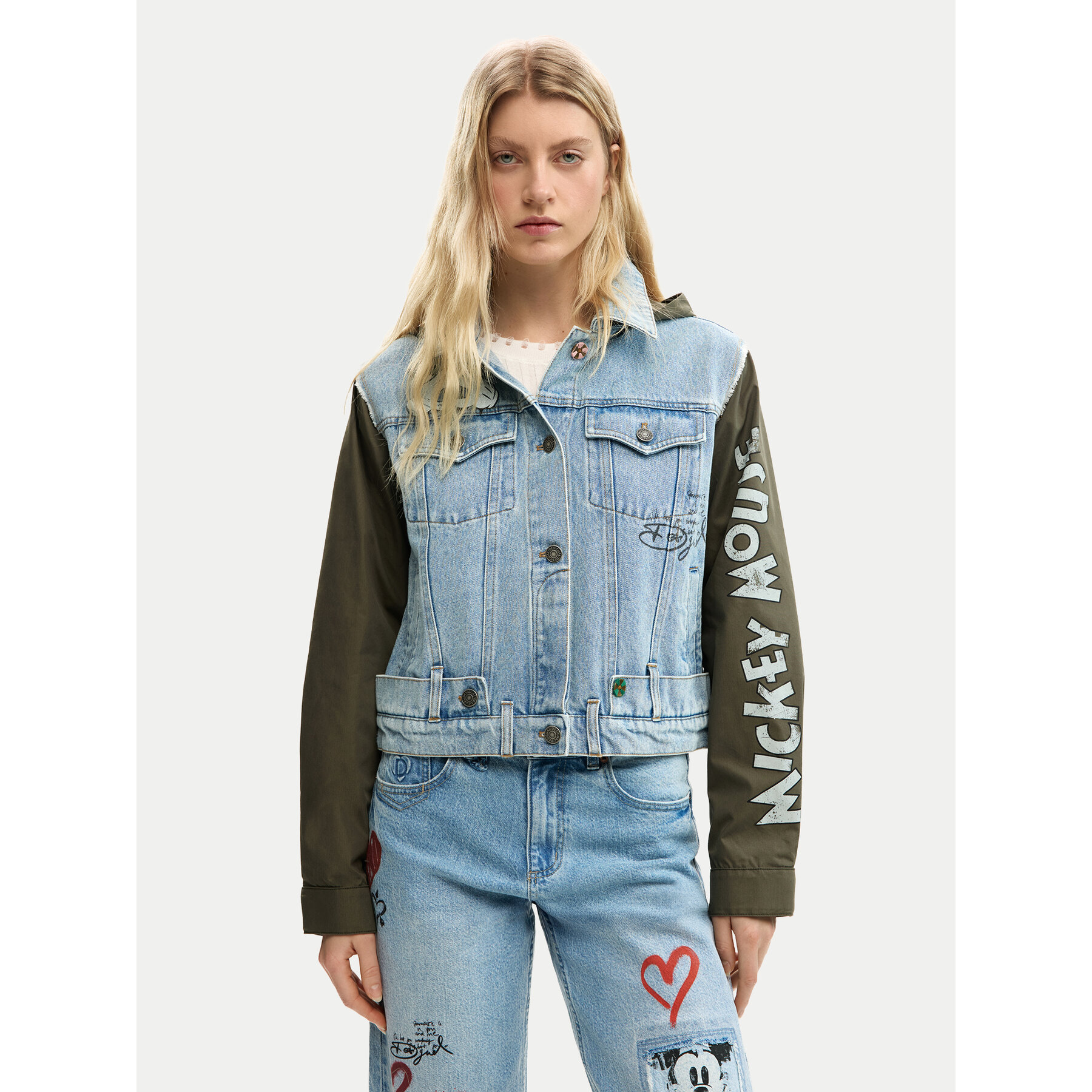 Desigual Jeansjacke Kiss Mic 26SWED07 Blau Regular Fit