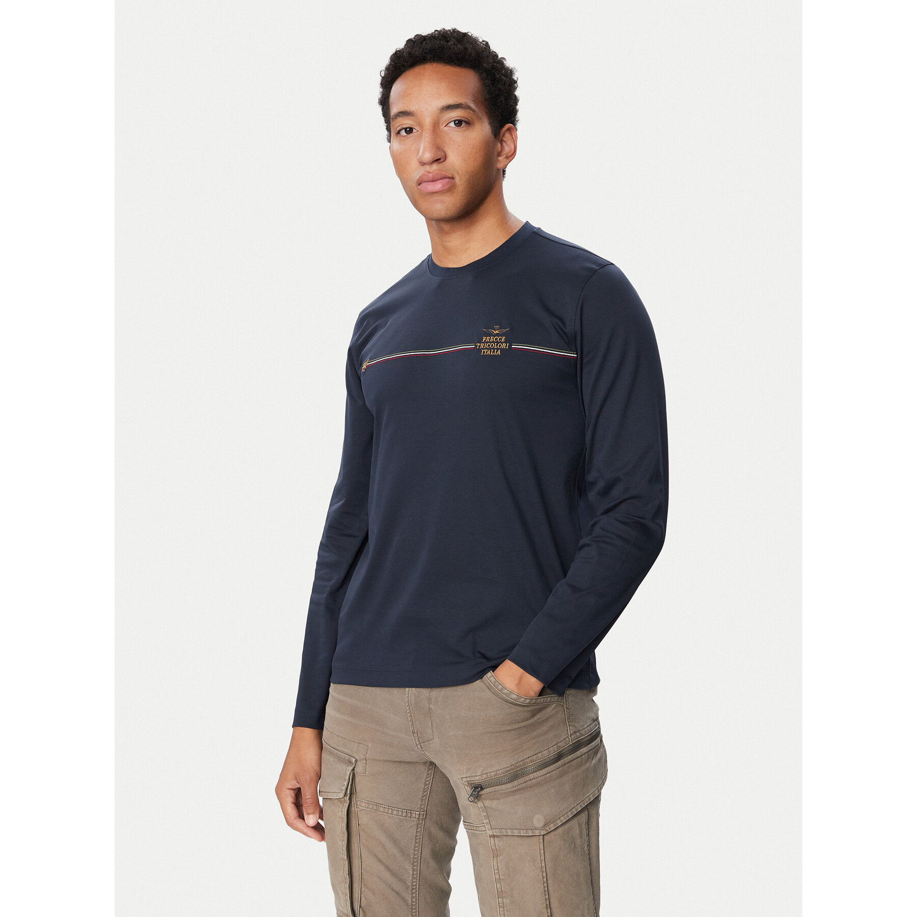 Aeronautica Militare Longsleeve 262TS2588UJ00663 Dunkelblau Regular Fit