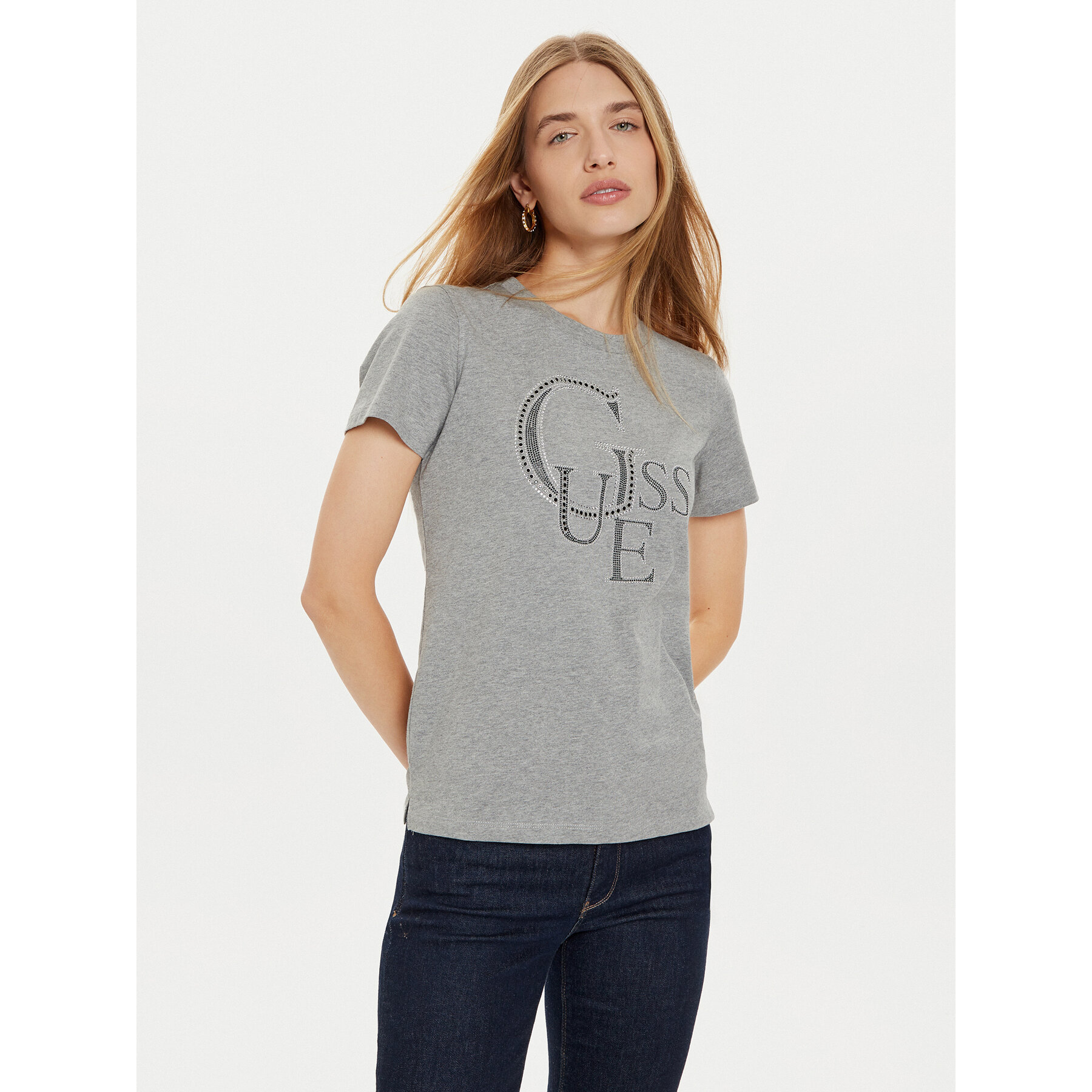 Guess T-Shirt W4BI16 I3Z14 Γκρι Regular Fit