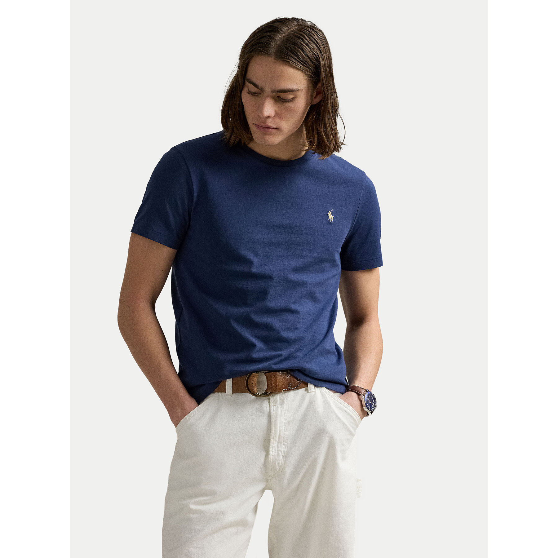 Polo Ralph Lauren T-shirt 710671438426 Blu scuro Custom Slim Fit