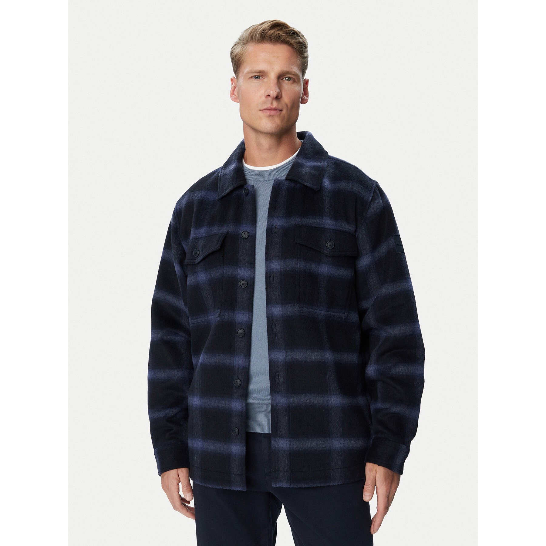 BOSS Hemdjacke Losky 50570247 Dunkelblau Regular Fit